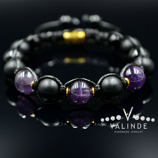 Men's Amethyst Bracelet Gemstone Bracelet Beaded Bracelet Gift for Men Macrame Bracelet Onyx Bracelet Agate Bracelet Adjustable Bracelett - Shamballa Bracelet - Birthstone Bracelet - Gemstone Bracelet Men - Chakra Bracelet - Macrame Bracelet - Healing Bracelet - Valinde - Shamballa Bracelet - Birthstone Bracelet - Gemstone Bracelet Men - Chakra Bracelet - Macrame Bracelet - Healing Bracelet - Valinde