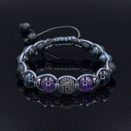 Men's Blue Tiger's Eye Bracelet - Amethyst Black Onyx Crystal Bracelet - Gift for Men - Adjustable Beaded Bracelet for Men - Men's Gift - Shamballa Bracelet - Birthstone Bracelet - Gemstone Bracelet Men - Chakra Bracelet - Macrame Bracelet - Healing Bracelet - Valinde - Shamballa Bracelet - Birthstone Bracelet - Gemstone Bracelet Men - Chakra Bracelet - Macrame Bracelet - Healing Bracelet - Valinde
