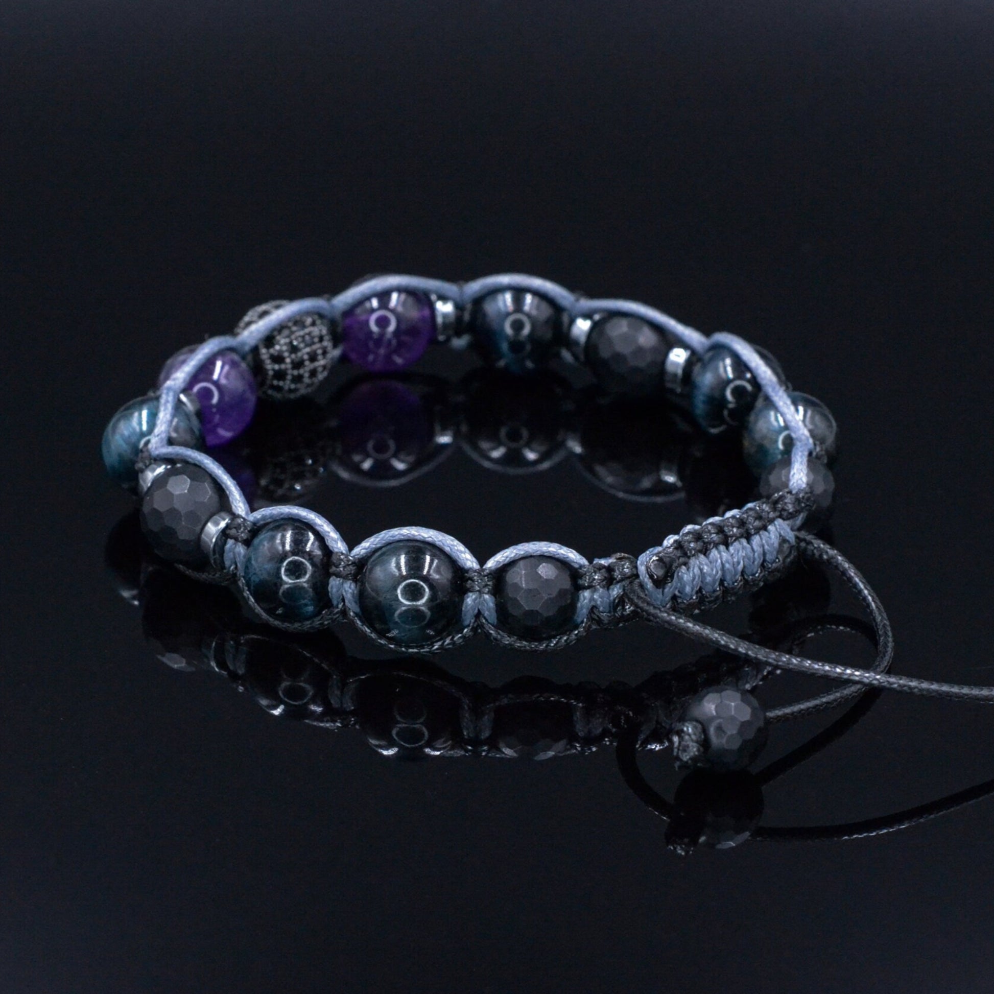 Men's Blue Tiger's Eye Bracelet - Amethyst Black Onyx Crystal Bracelet - Gift for Men - Adjustable Beaded Bracelet for Men - Men's Gift - Shamballa Bracelet - Birthstone Bracelet - Gemstone Bracelet Men - Chakra Bracelet - Macrame Bracelet - Healing Bracelet - Valinde - Shamballa Bracelet - Birthstone Bracelet - Gemstone Bracelet Men - Chakra Bracelet - Macrame Bracelet - Healing Bracelet - Valinde
