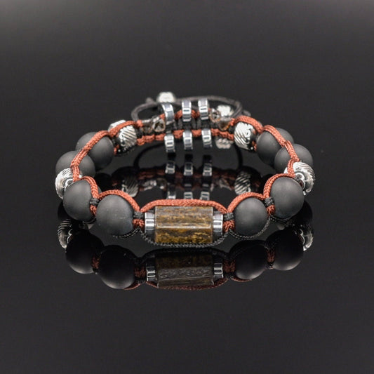 Black Onyx Bracelet Men, Men's Bronzite Bead Bracelet, Steel Braided Bracelet, Adjustable Gemstone Bracelet, Gift for Men, Stone Bracelet   - Shamballa Bracelet - Mantra Bracelet  -  Birthstone Bracelet - Gemstone Bracelet Men - Chakra Bracelet - Macrame Bracelet - Healing Bracelet - Valinde
