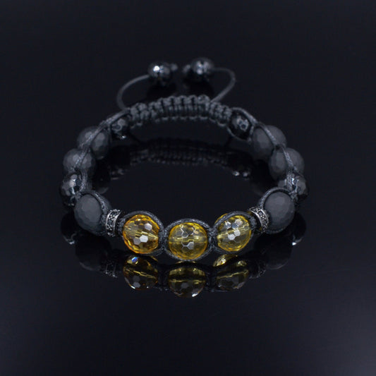 Citrine Crystal Bracelet Men's Black Onyx Bracelet Luxury Bracelet Cubic Zirconia Bracelet Agate Bracelet Macrame Adjustable Bracelet  - Shamballa Bracelet - Mantra Bracelet  -  Birthstone Bracelet - Gemstone Bracelet Men - Chakra Bracelet - Macrame Bracelet - Healing Bracelet - Valinde