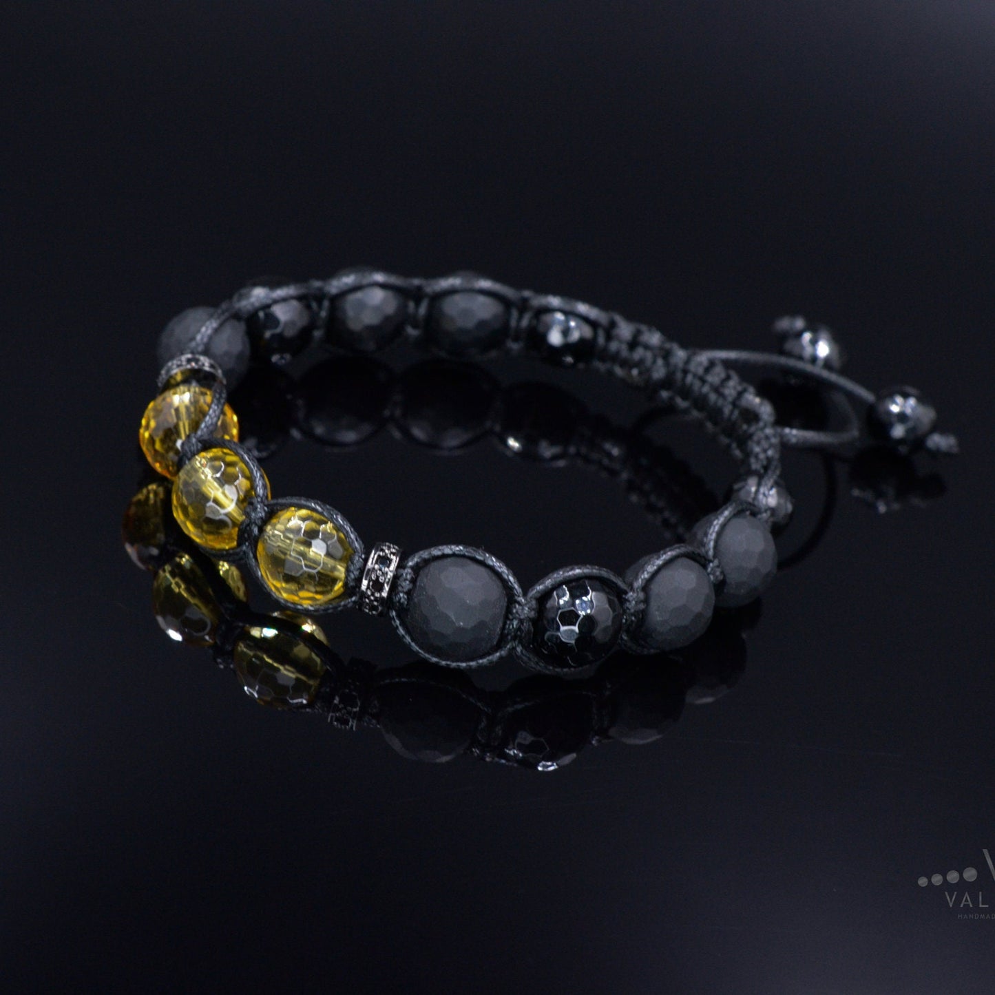 Citrine Crystal Bracelet Men's Black Onyx Bracelet Luxury Bracelet Cubic Zirconia Bracelet Agate Bracelet Macrame Adjustable Bracelet  - Shamballa Bracelet - Mantra Bracelet  -  Birthstone Bracelet - Gemstone Bracelet Men - Chakra Bracelet - Macrame Bracelet - Healing Bracelet - Valinde

