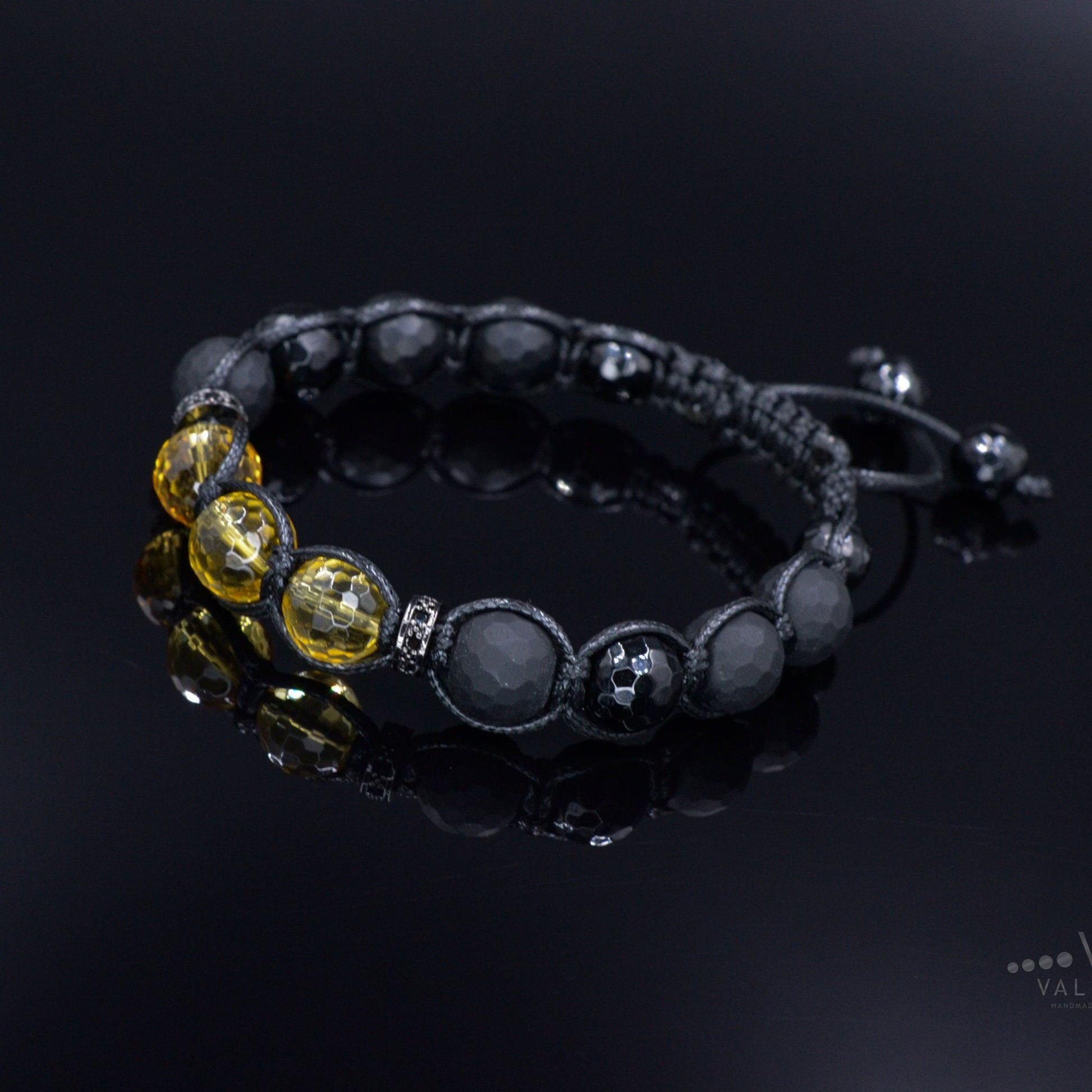 Citrine Crystal Bracelet Men's Black Onyx Bracelet Luxury Bracelet Cubic Zirconia Bracelet Agate Bracelet Macrame Adjustable Bracelet  - Shamballa Bracelet - Mantra Bracelet  -  Birthstone Bracelet - Gemstone Bracelet Men - Chakra Bracelet - Macrame Bracelet - Healing Bracelet - Valinde
