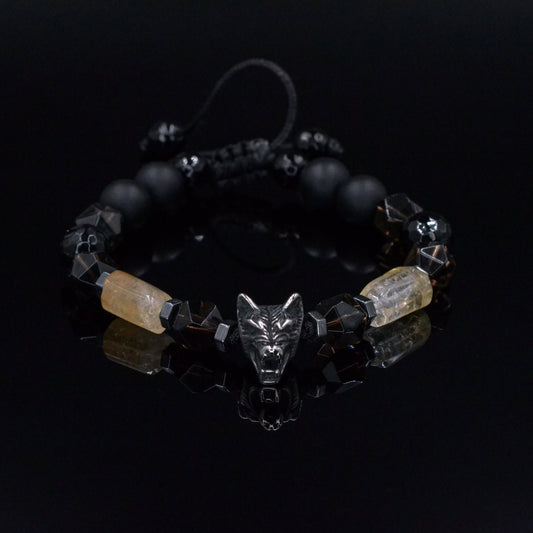 Men's Wolf Head Bead Bracelet - Citrine Crystal Bracelet - Adjustable Onyx Bracelet - Macrame Bracelet - Steel Beads Bracelet - Gift for Men - Shamballa Bracelet - Birthstone Bracelet - Gemstone Bracelet Men - Chakra Bracelet - Macrame Bracelet - Healing Bracelet - Valinde - Shamballa Bracelet - Birthstone Bracelet - Gemstone Bracelet Men - Chakra Bracelet - Macrame Bracelet - Healing Bracelet - Valinde
