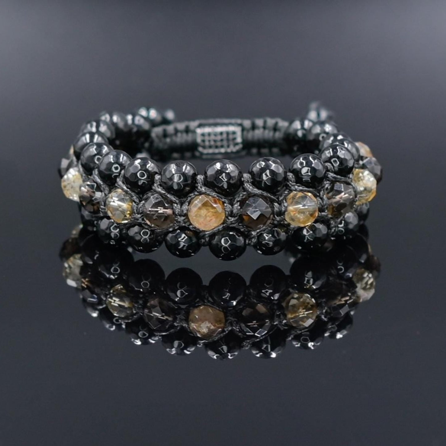 Men's Citrine Smoky Quartz Agate Triple Braided Bracelet - Natural Stone Healing Bracelet, Boho Chakra Energy Gift for Him -  Shamballa Bracelet  - Gift for Father - Yoga Bracelet  - Protection Bracelet - Birthstone Bracelet - Gemstone Bracelet Men - Chakra Bracelet - Macrame Bracelet - Healing Bracelet - Valinde
