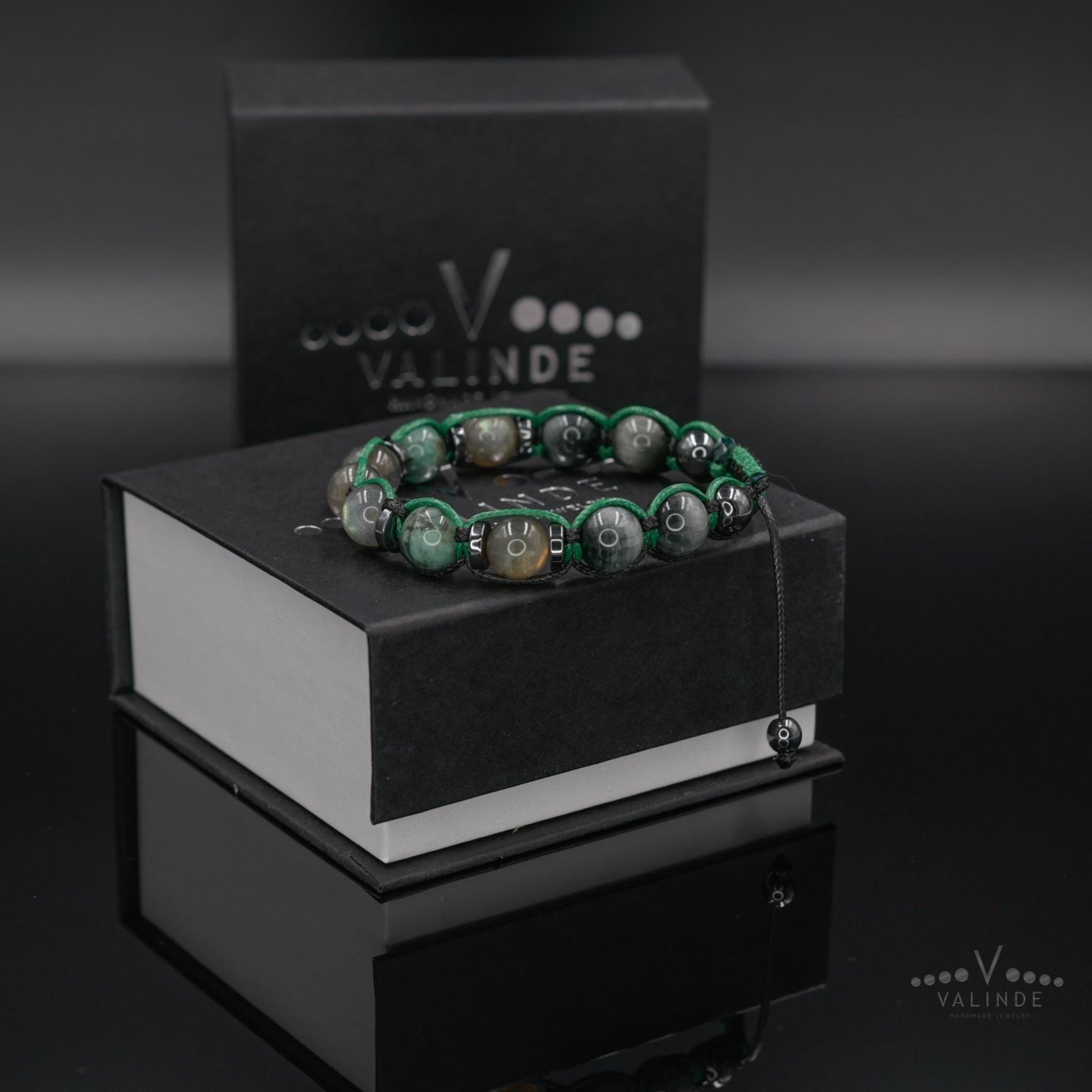 Men's Labradorite Emerald Hawk's Eye Braided Bracelet, Gift for Him, Adjustable Beaded Bracelet, Luxury Bracelet, Gemstone Bracelet for Men- Shamballa Bracelet - Birthstone Bracelet - Gemstone Bracelet Men - Chakra Bracelet - Macrame Bracelet - Healing Bracelet - Valinde