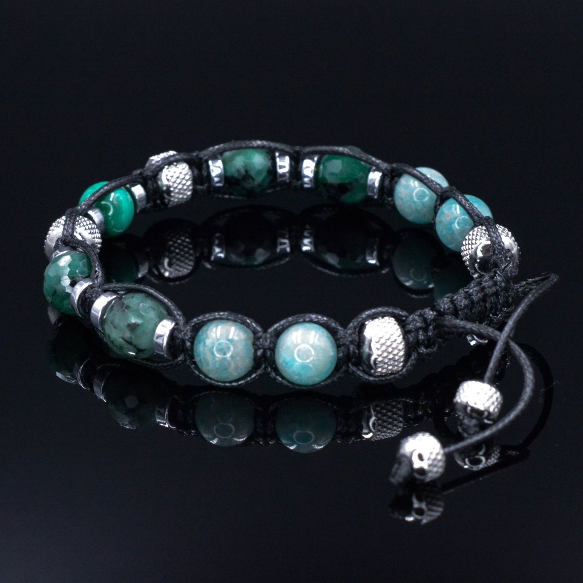 Genuine Emerald Bracelet for Men - Men's Gemstone Bead Bracelet - Amazonite Malachite Adjustable Bracelet - Gift for Men - Steel Bracelet - Shamballa Bracelet - Birthstone Bracelet - Gemstone Bracelet Men - Chakra Bracelet - Macrame Bracelet - Healing Bracelet - Valinde - Shamballa Bracelet - Birthstone Bracelet - Gemstone Bracelet Men - Chakra Bracelet - Macrame Bracelet - Healing Bracelet - Valinde
