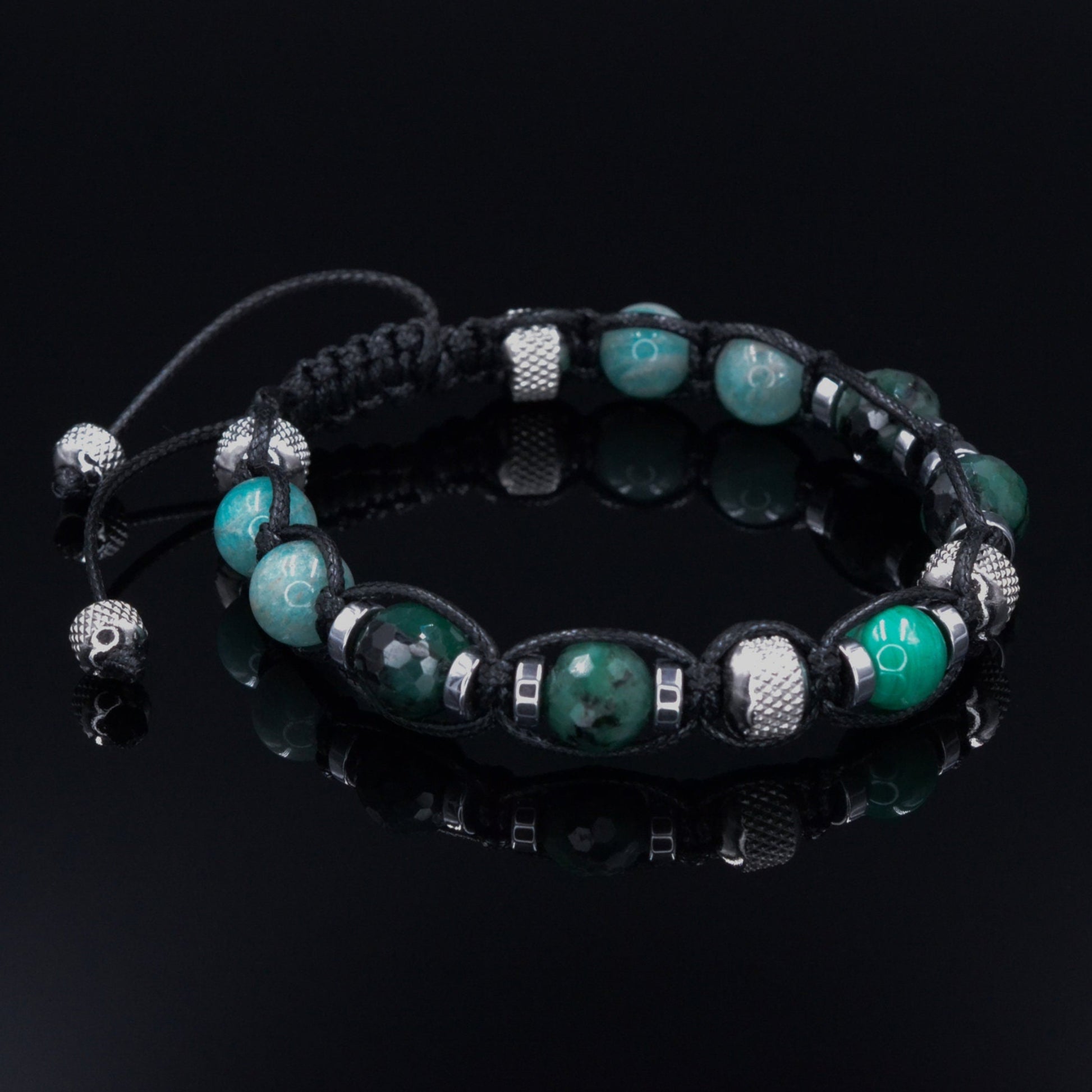 Genuine Emerald Bracelet for Men - Men's Gemstone Bead Bracelet - Amazonite Malachite Adjustable Bracelet - Gift for Men - Steel Bracelet - Shamballa Bracelet - Birthstone Bracelet - Gemstone Bracelet Men - Chakra Bracelet - Macrame Bracelet - Healing Bracelet - Valinde - Shamballa Bracelet - Birthstone Bracelet - Gemstone Bracelet Men - Chakra Bracelet - Macrame Bracelet - Healing Bracelet - Valinde
