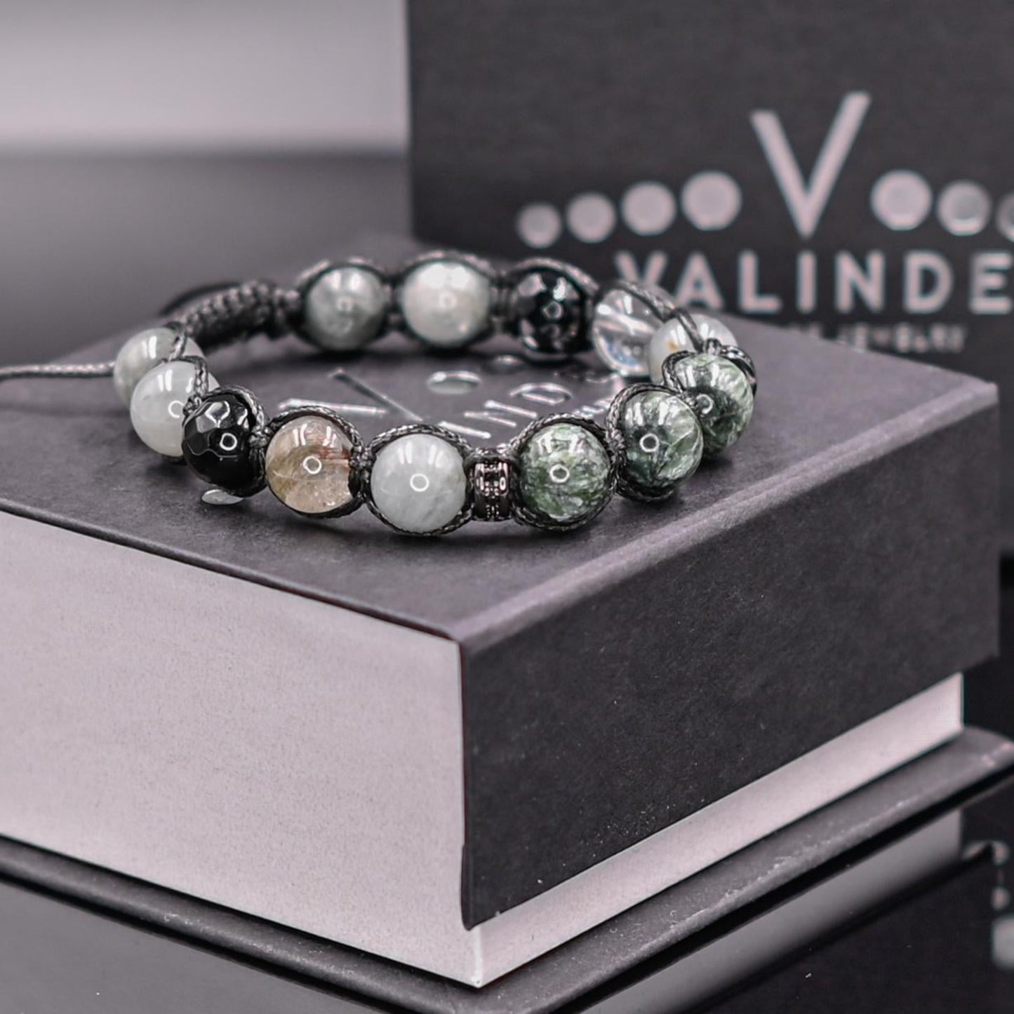Seraphinite Bracelet for Men Men's Gemstone Bracelet Hawk's Eye Bracelet Gift for Men Adjustable Macrame Bracelet Crystal Bracelet for Man - Shamballa Bracelet - Mantra Bracelet  -  Yoga Bracelet -  Birthstone Bracelet - Gemstone Bracelet Men - Chakra Bracelet - Macrame Bracelet - Healing Bracelet - Gift for Father - Gift For Men - Valinde
