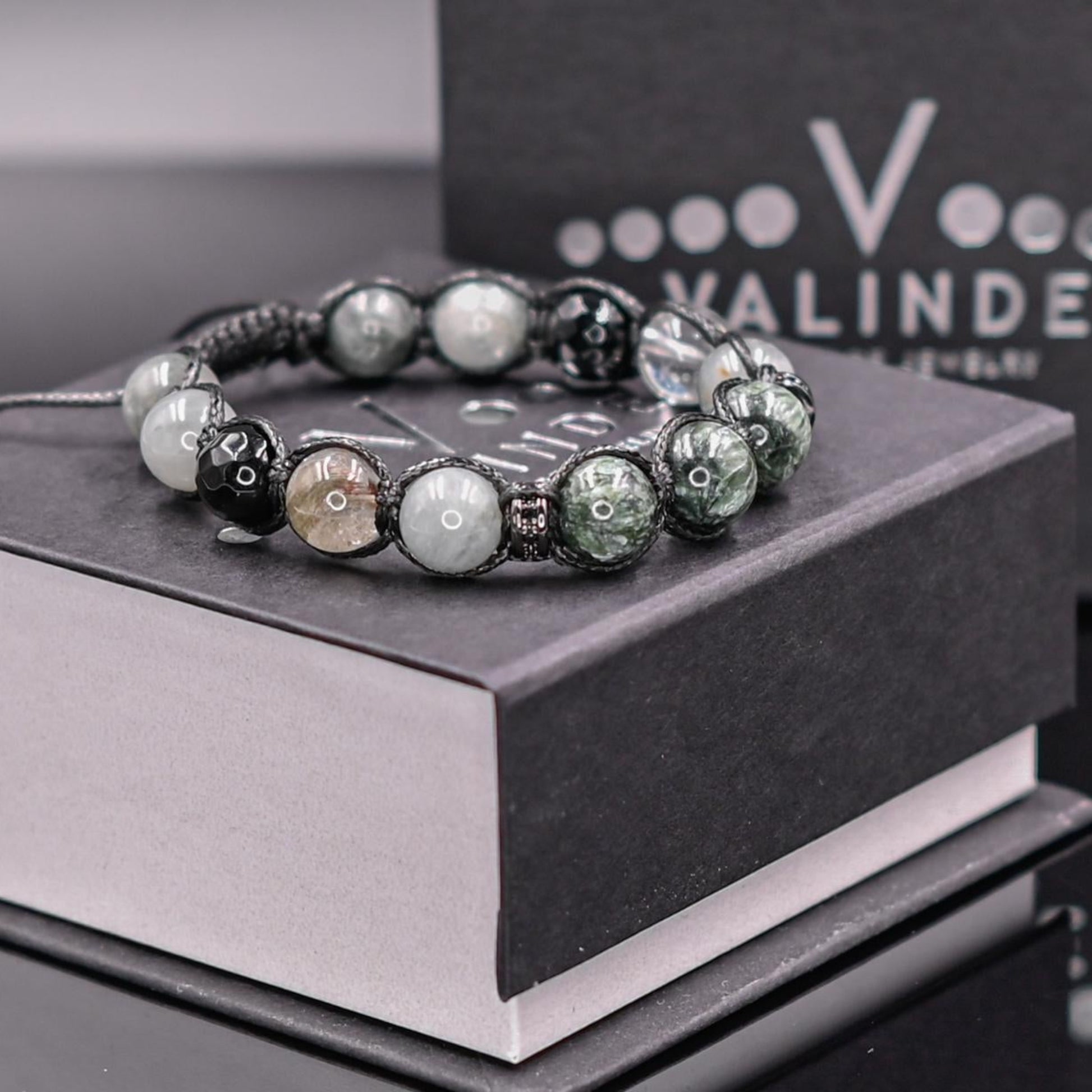 Seraphinite Bracelet for Men Men's Gemstone Bracelet Hawk's Eye Bracelet Gift for Men Adjustable Macrame Bracelet Crystal Bracelet for Man - Shamballa Bracelet - Mantra Bracelet  -  Yoga Bracelet -  Birthstone Bracelet - Gemstone Bracelet Men - Chakra Bracelet - Macrame Bracelet - Healing Bracelet - Gift for Father - Gift For Men - Valinde
