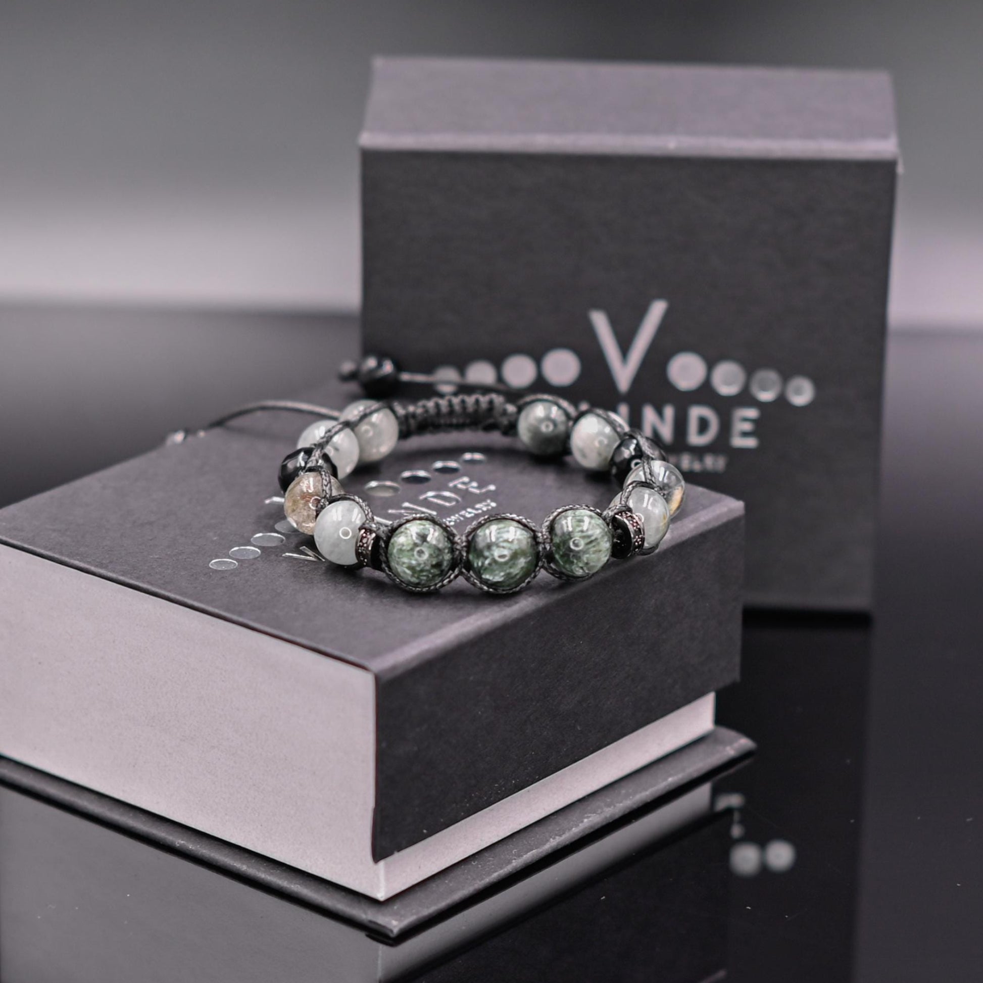 Seraphinite Bracelet for Men Men's Gemstone Bracelet Hawk's Eye Bracelet Gift for Men Adjustable Macrame Bracelet Crystal Bracelet for Man - Shamballa Bracelet - Mantra Bracelet  -  Yoga Bracelet -  Birthstone Bracelet - Gemstone Bracelet Men - Chakra Bracelet - Macrame Bracelet - Healing Bracelet - Gift for Father - Gift For Men - Valinde
