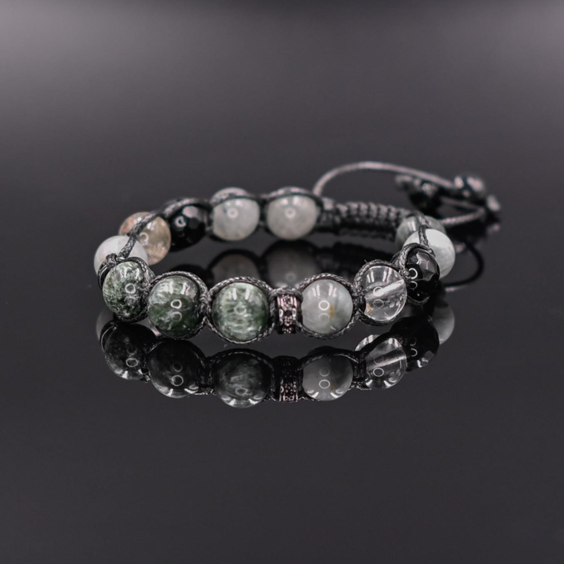 Seraphinite Bracelet for Men Men's Gemstone Bracelet Hawk's Eye Bracelet Gift for Men Adjustable Macrame Bracelet Crystal Bracelet for Man - Shamballa Bracelet - Mantra Bracelet  -  Yoga Bracelet -  Birthstone Bracelet - Gemstone Bracelet Men - Chakra Bracelet - Macrame Bracelet - Healing Bracelet - Gift for Father - Gift For Men - Valinde
