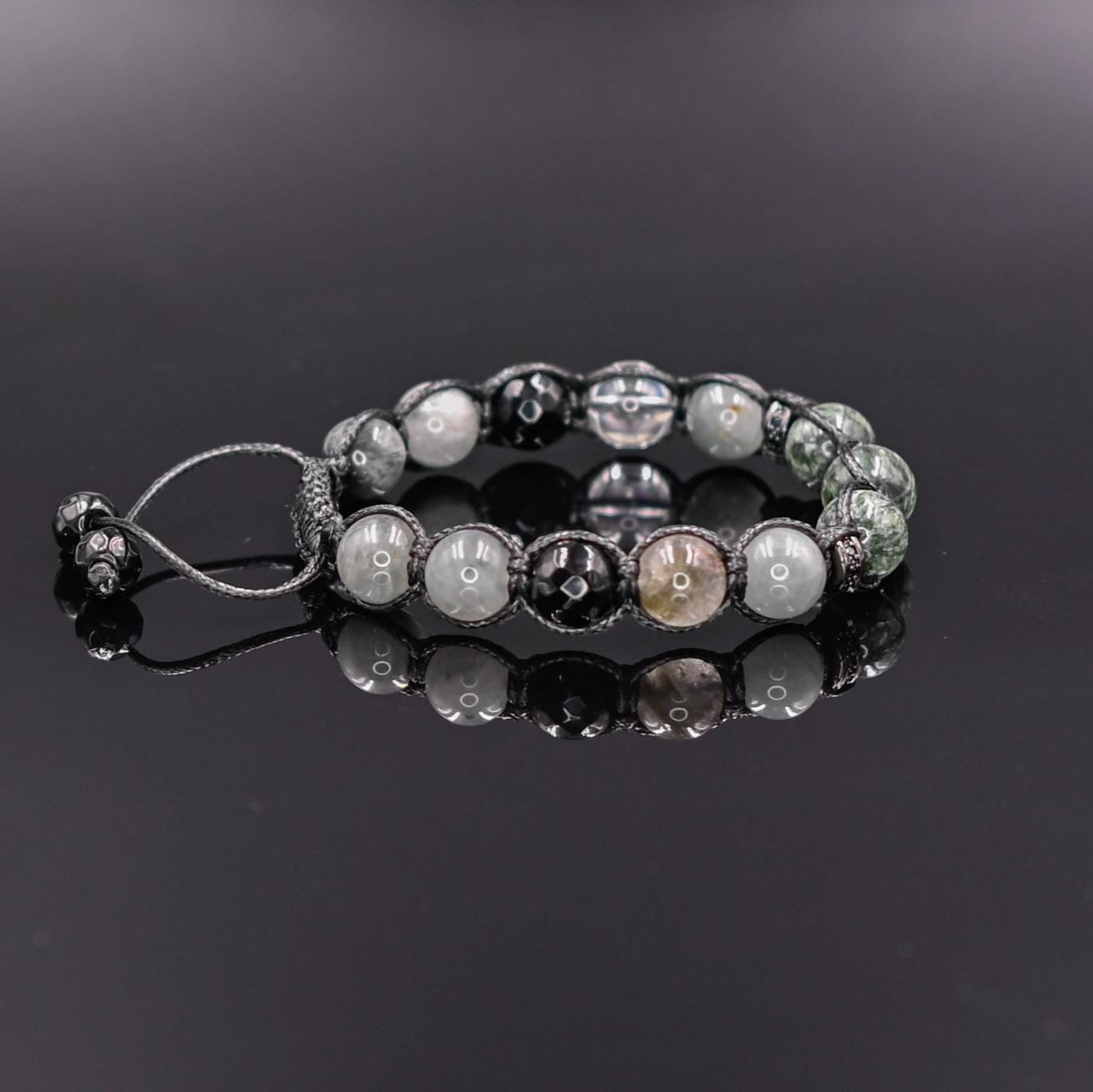 Seraphinite Bracelet for Men Men's Gemstone Bracelet Hawk's Eye Bracelet Gift for Men Adjustable Macrame Bracelet Crystal Bracelet for Man - Shamballa Bracelet - Mantra Bracelet  -  Yoga Bracelet -  Birthstone Bracelet - Gemstone Bracelet Men - Chakra Bracelet - Macrame Bracelet - Healing Bracelet - Gift for Father - Gift For Men - Valinde

