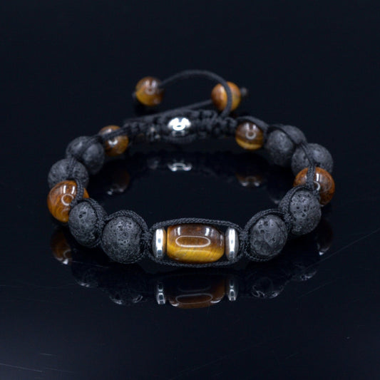 Black Lava Stone Bracelet Men's Tiger's Eye Bracelet Stone Beads Bracelet Adjustable Bracelet Gift for Husband Lava Rock Bracelet   - Shamballa Bracelet - Mantra Bracelet  -  Birthstone Bracelet - Gemstone - Shamballa Bracelet - Mantra Bracelet  -  Birthstone Bracelet - Gemstone Bracelet Men - Chakra Bracelet - Macrame Bracelet - Healing Bracelet - Valinde