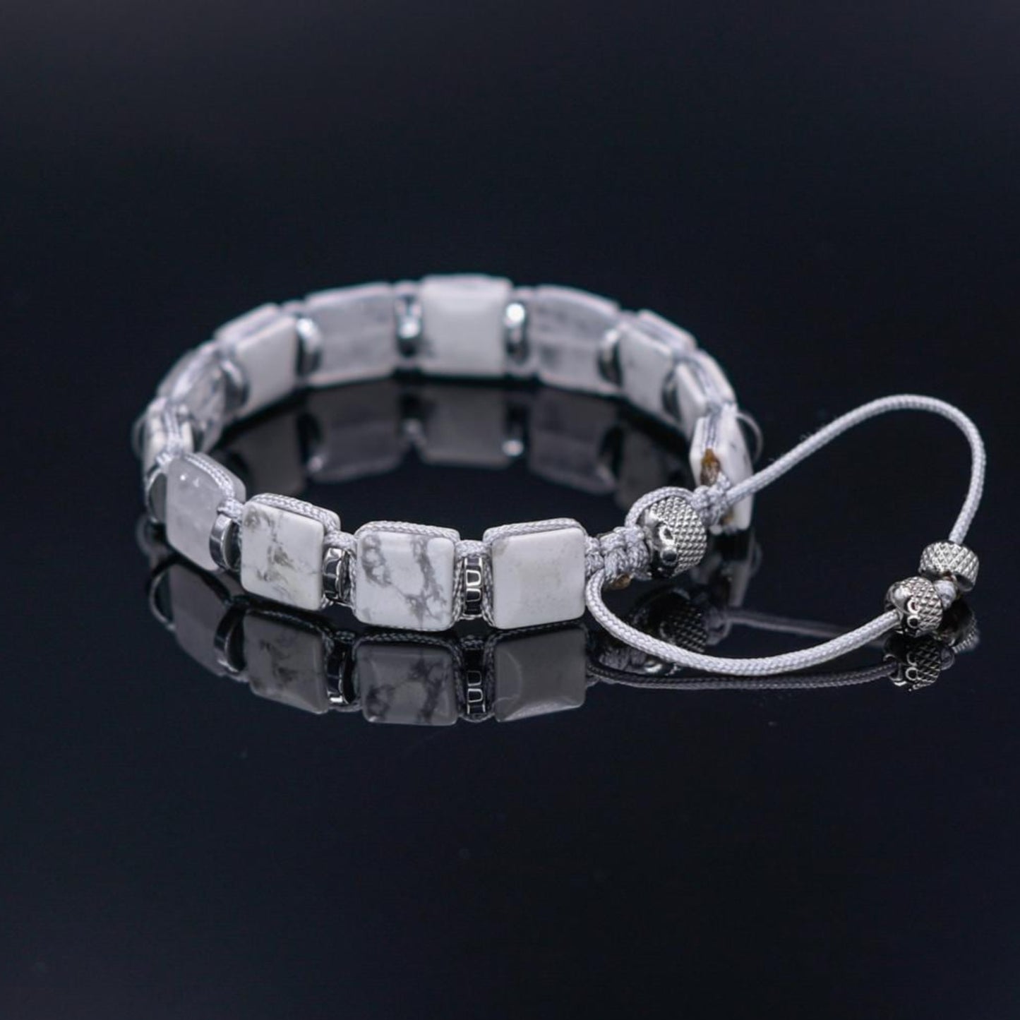 White Howlite Bracelet Men, Men's Square Beads Bracelet, Adjustable Bracelet, Quartz Crystal Bracelet, Gift for Men, Braided Bracelet - Shamballa Bracelet - Birthstone Bracelet - Gemstone Bracelet Men - Chakra Bracelet - Macrame Bracelet - Healing Bracelet - Valinde - Shamballa Bracelet - Birthstone Bracelet - Gemstone Bracelet Men - Chakra Bracelet - Macrame Bracelet - Healing Bracelet - Valinde
