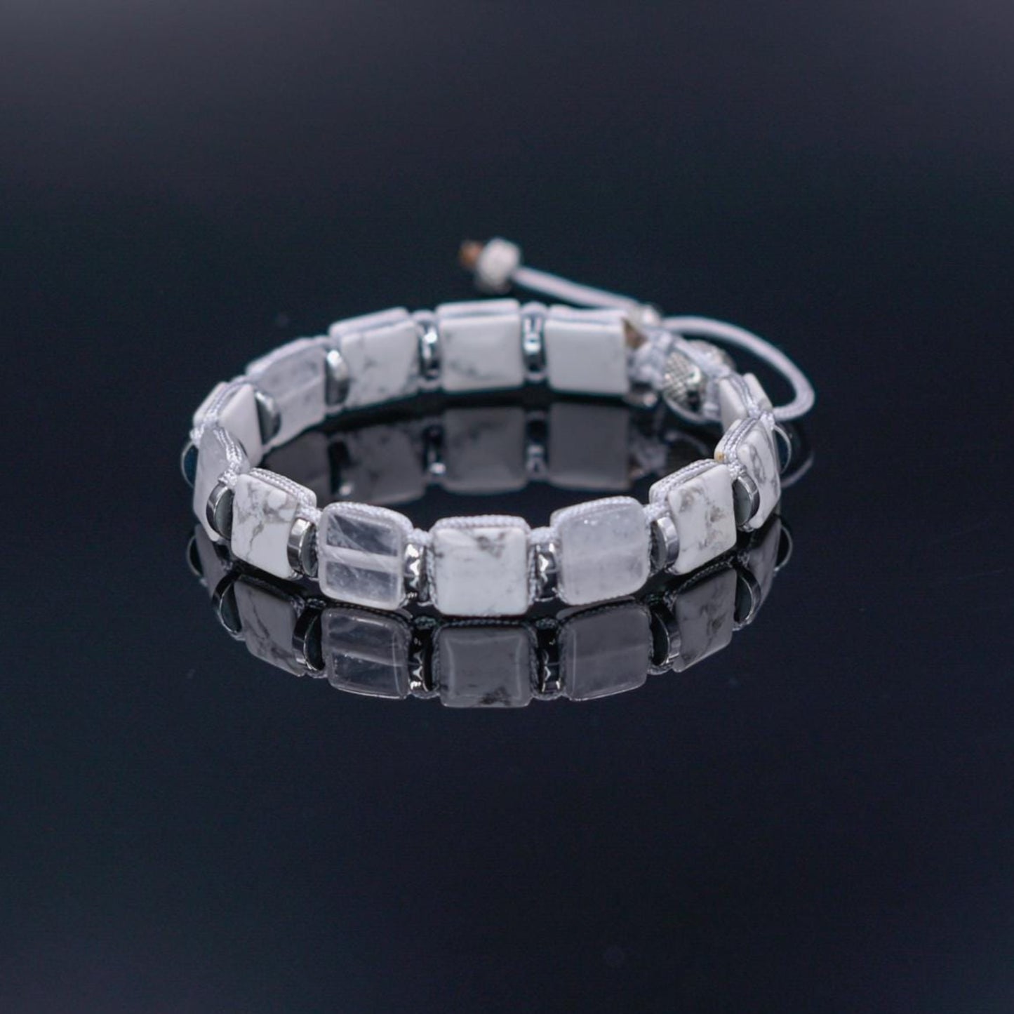 White Howlite Bracelet Men, Men's Square Beads Bracelet, Adjustable Bracelet, Quartz Crystal Bracelet, Gift for Men, Braided Bracelet - Shamballa Bracelet - Birthstone Bracelet - Gemstone Bracelet Men - Chakra Bracelet - Macrame Bracelet - Healing Bracelet - Valinde - Shamballa Bracelet - Birthstone Bracelet - Gemstone Bracelet Men - Chakra Bracelet - Macrame Bracelet - Healing Bracelet - Valinde
