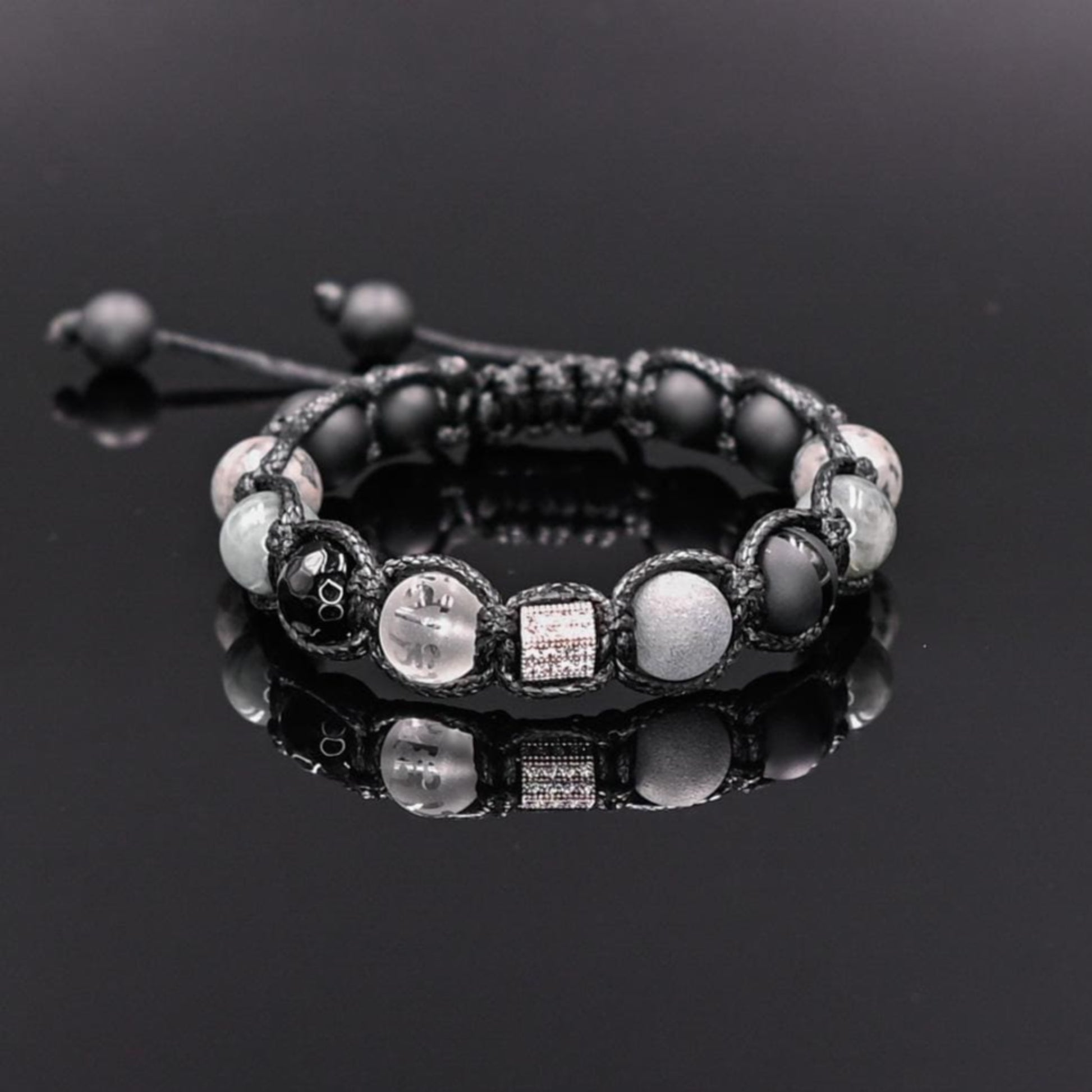 Men's Grey Zirconia Bracelet Hawk's Eye Bracelet Crystal Bracelet Onyx Bracelet Agate Bracelet Braided Bracelet Macrame Bracelet Men's Gift- Shamballa Bracelet - Mantra Bracelet  -  Yoga Bracelet -  Birthstone Bracelet - Gemstone Bracelet Men - Chakra Bracelet - Macrame Bracelet - Healing Bracelet - Gift for Father - Gift For Men - Valinde
