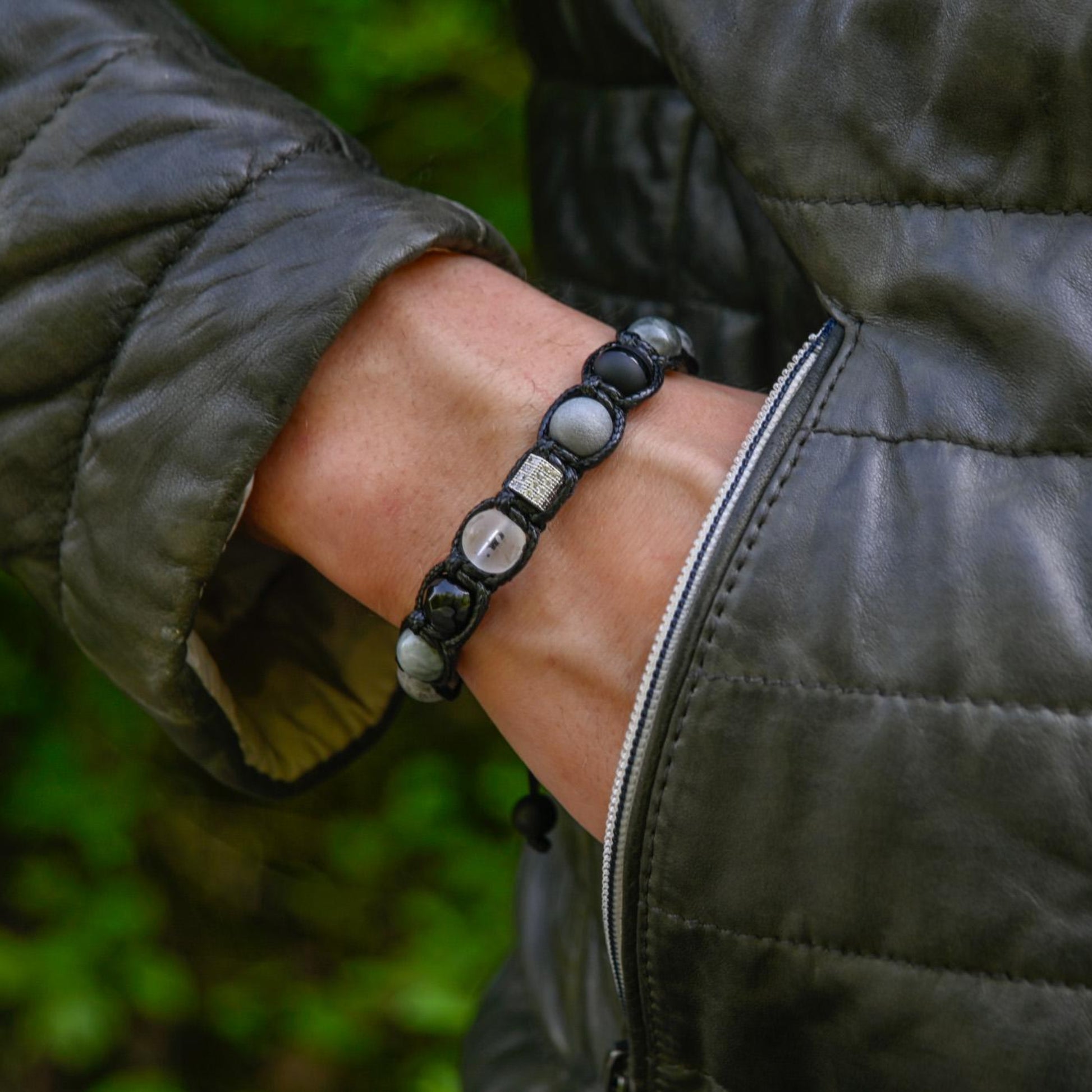 Men's Grey Zirconia Bracelet Hawk's Eye Bracelet Crystal Bracelet Onyx Bracelet Agate Bracelet Braided Bracelet Macrame Bracelet Men's Gift- Shamballa Bracelet - Mantra Bracelet  -  Yoga Bracelet -  Birthstone Bracelet - Gemstone Bracelet Men - Chakra Bracelet - Macrame Bracelet - Healing Bracelet - Gift for Father - Gift For Men - Valinde
