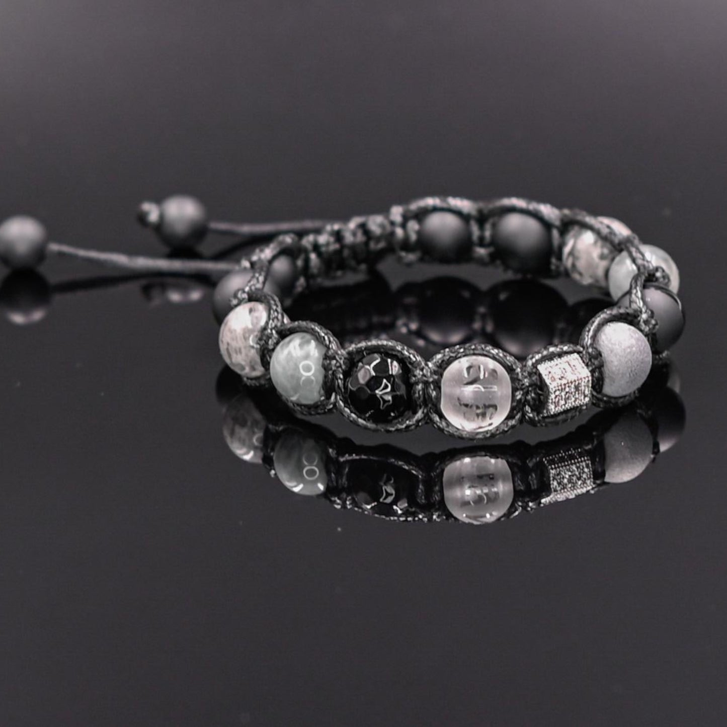 Men's Grey Zirconia Bracelet Hawk's Eye Bracelet Crystal Bracelet Onyx Bracelet Agate Bracelet Braided Bracelet Macrame Bracelet Men's Gift- Shamballa Bracelet - Mantra Bracelet  -  Yoga Bracelet -  Birthstone Bracelet - Gemstone Bracelet Men - Chakra Bracelet - Macrame Bracelet - Healing Bracelet - Gift for Father - Gift For Men - Valinde
