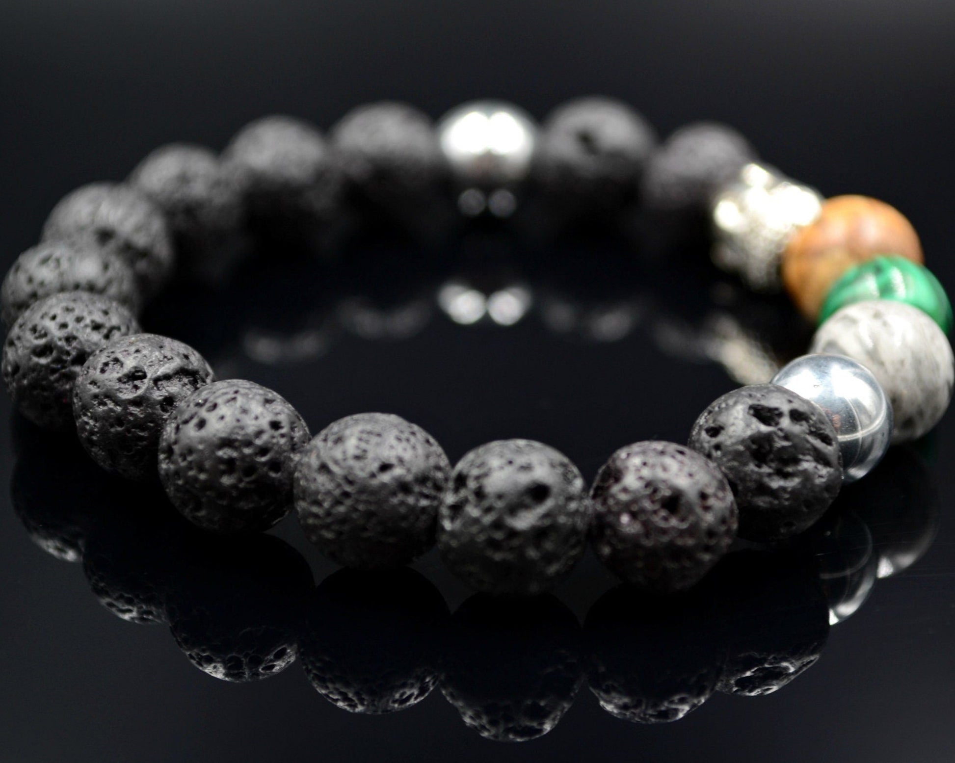Men's Chakra Bracelet Buddha Head Bracelet Lava Stone Bracelet Jasper Bracelet Yoga Bracelet Gift for Men Malachite Bracelet Beaded Bracelet - Shamballa Bracelet - Birthstone Bracelet - Gemstone Bracelet Men - Chakra Bracelet - Macrame Bracelet - Healing Bracelet - Valinde
