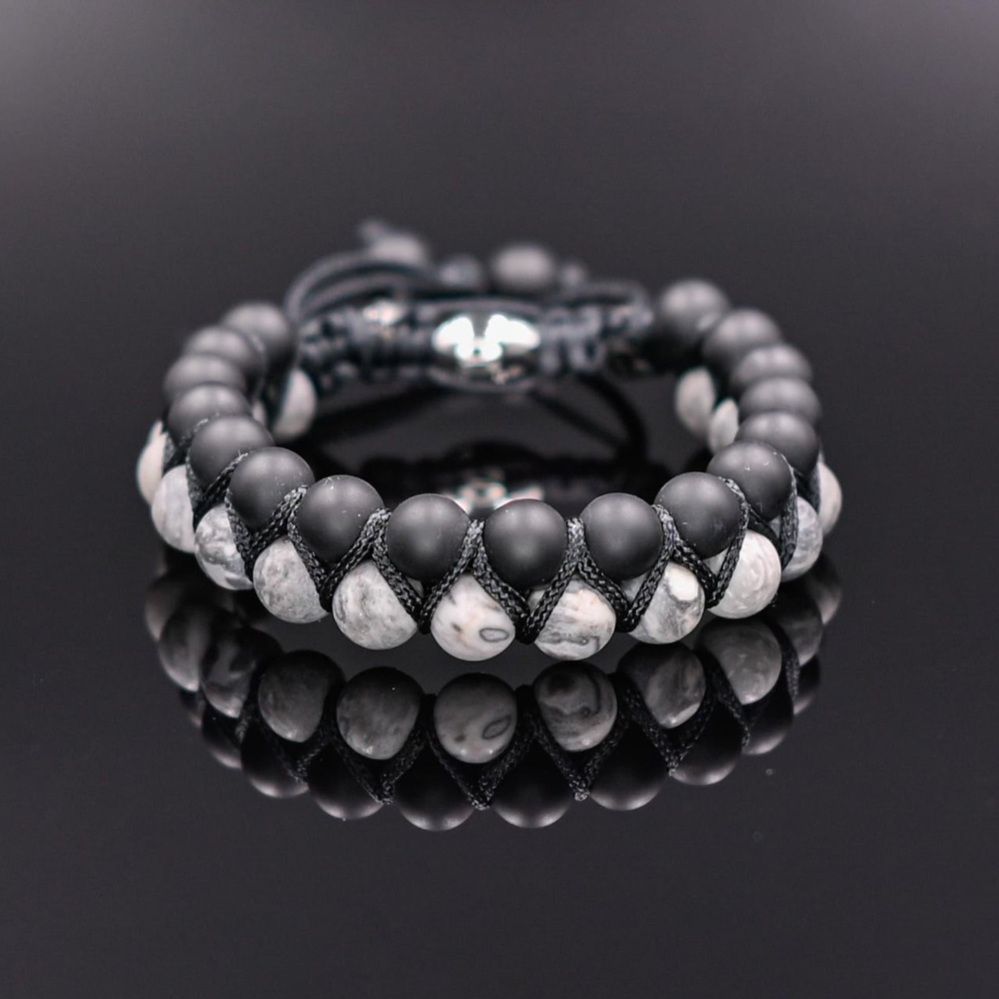 Men's Bracelet Double Bracelet Jasper Onyx Bracelet Macrame Bracelet Beaded Bracelet Gemstone Bracelet Gift for Men Double Row Bracelet - Shamballa Bracelet - Mantra Bracelet  -  Yoga Bracelet -  Birthstone Bracelet - Gemstone Bracelet Men - Chakra Bracelet - Macrame Bracelet - Healing Bracelet - Gift for Father - Gift For Men - Valinde
