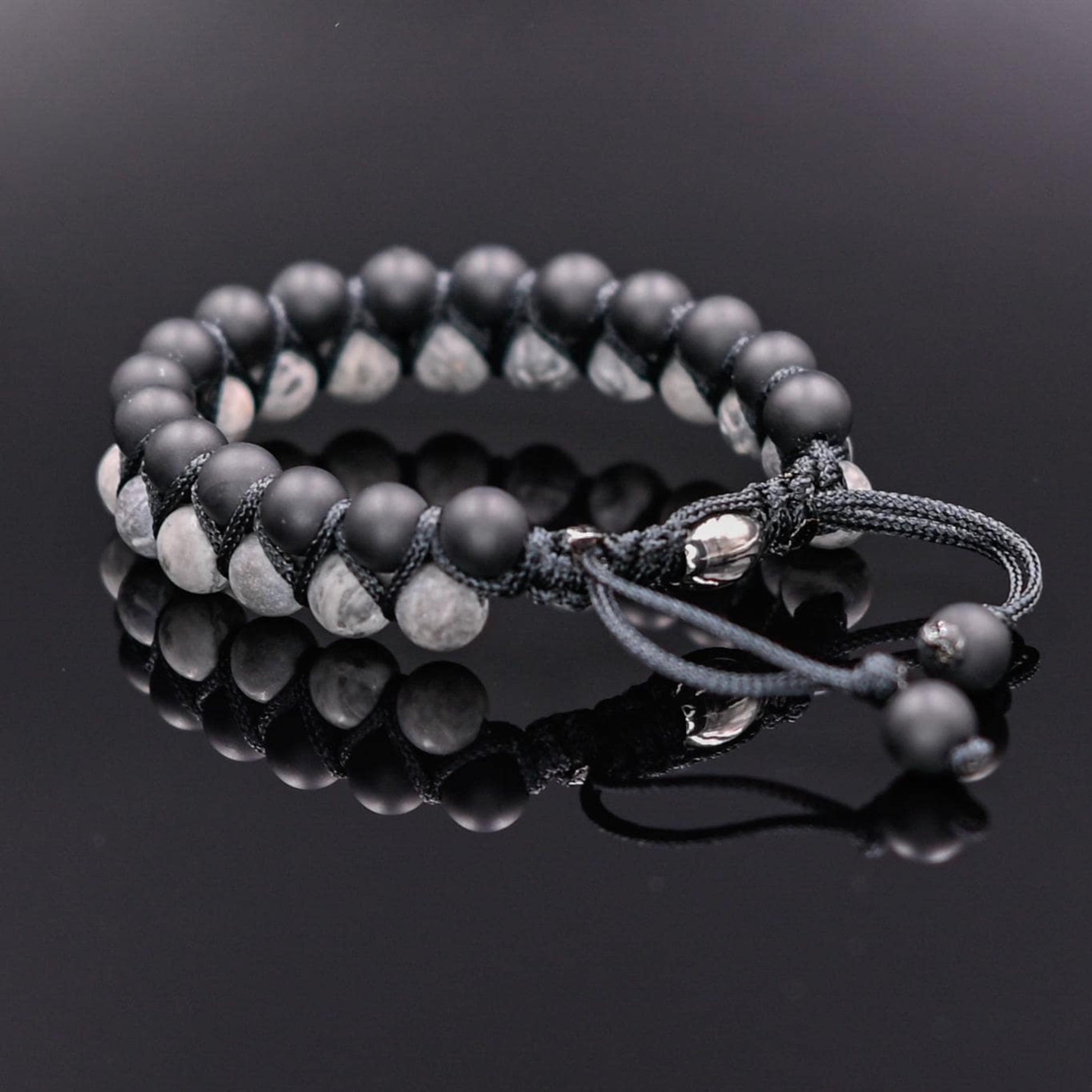 Men's Bracelet Double Bracelet Jasper Onyx Bracelet Macrame Bracelet Beaded Bracelet Gemstone Bracelet Gift for Men Double Row Bracelet - Shamballa Bracelet - Mantra Bracelet  -  Yoga Bracelet -  Birthstone Bracelet - Gemstone Bracelet Men - Chakra Bracelet - Macrame Bracelet - Healing Bracelet - Gift for Father - Gift For Men - Valinde
