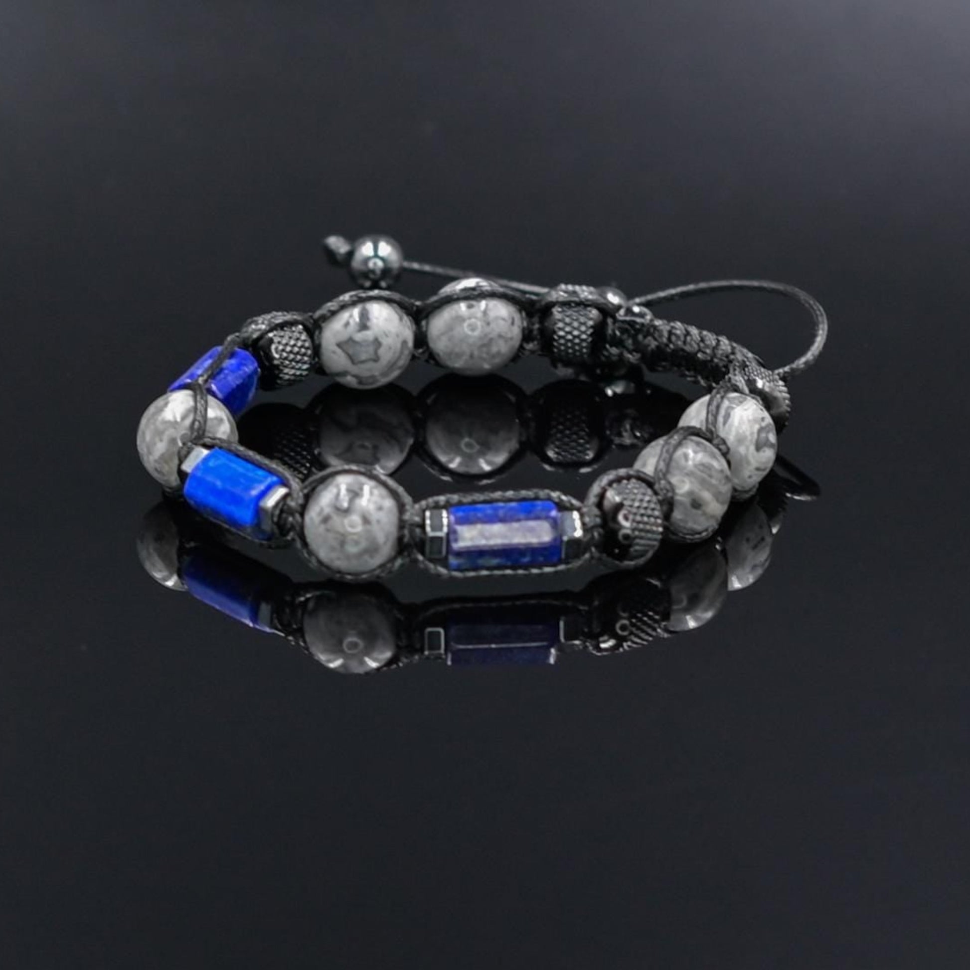 Blue Lapis Lazuli Jasper Gemstone Bracelet for Men, Gift for Men, Adjustable Braided Bracelet, Gift for Men, Adjustable Macrame Braided Gemstone Bracelet, Braided Adjustable Gemstone Bead Bracelet, Genuine Raw Stone Jewelry, Gift for Men, Adjustable Braided Macrame Bracelet, Gift for Men - Shamballa Bracelet - Mantra Bracelet  -  Yoga Bracelet -  Birthstone Bracelet - Gemstone Bracelet Men - Chakra Bracelet - Macrame Bracelet - Healing Bracelet - Gift for Father - Gift For Men - Valinde

