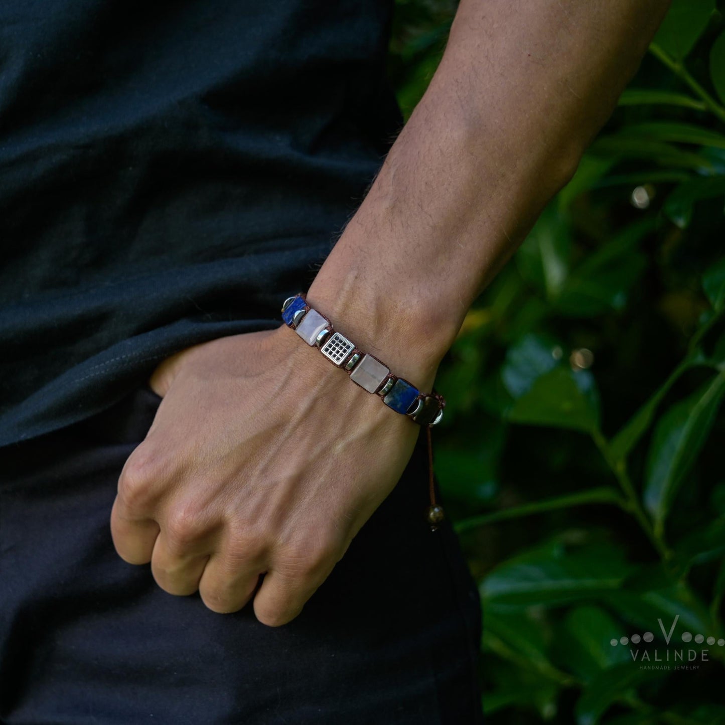 Lapis lazuli, Rose Quartz, Bronzite Square Bead Bracelet, Protection Bracelet gift for Him, Stainless Steel Jewelry,Healing Crystal Bracelet, Masculine Strength Gift, Spiritual Protection, Gift for Men, Adjustable Braided Bracelet, Gift for Men, Adjustable Macrame Braided Gemstone Bracelet, Braided Adjustable Gemstone Bead Bracelet, Genuine Raw Stone Jewelry, Gift for Men, Adjustable Braided Macrame Bracelet, Gift for Men - Shamballa Bracelet - Mantra Bracelet  -  Yoga Bracelet -  Birthstone Bracelet - Gems