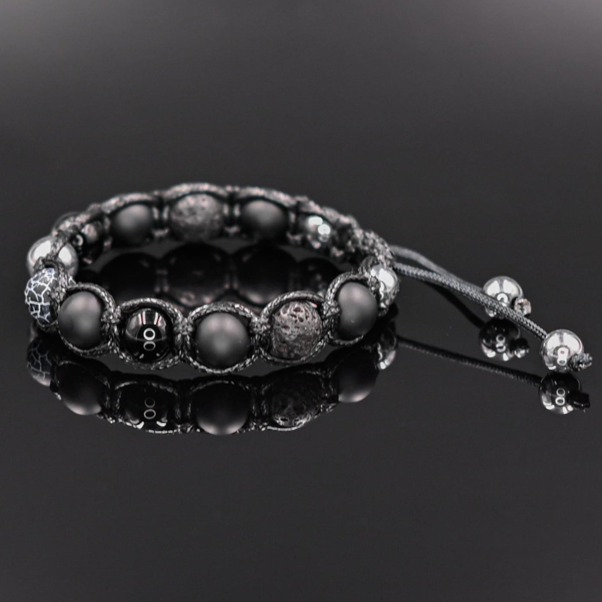 Men's Gemstone Bracelet Hematite Bracelet Beaded Bracelet Gift for Men Onyx Bracelet Men's Jewelry Agate Bracelet Macrame Bracelet For Men - Shamballa Bracelet - Mantra Bracelet  -  Yoga Bracelet -  Birthstone Bracelet - Gemstone Bracelet Men - Chakra Bracelet - Macrame Bracelet - Healing Bracelet - Gift for Father - Gift For Men - Valinde
