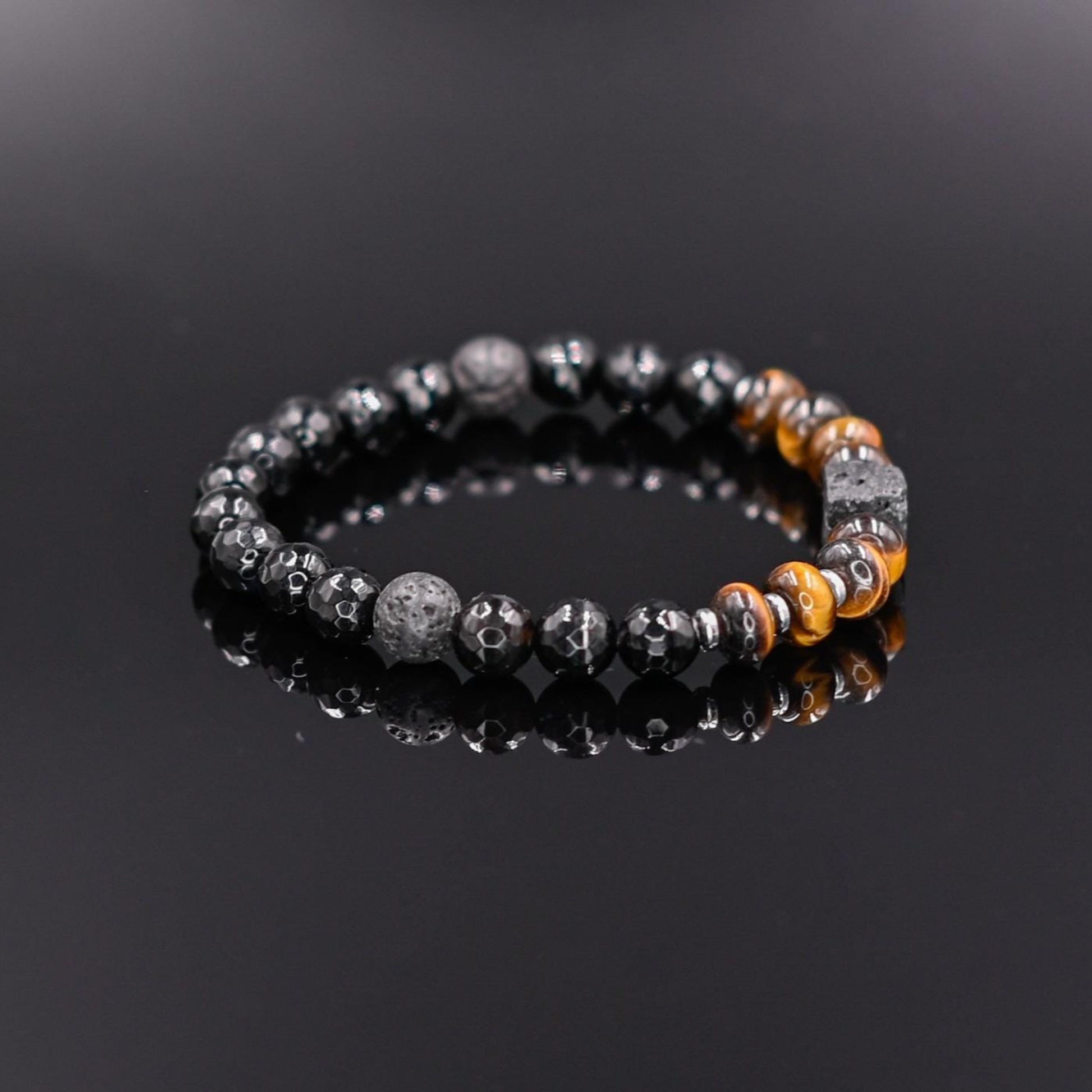 Men's Tiger Eye Stretch Bracelet Lava Stone Cube Bead Bracelet Agate Bracelet Elastic Bracelet Gift for Men Brown Tiger's Eye Bracelet- Shamballa Bracelet - Birthstone Bracelet - Gemstone Bracelet Men - Chakra Bracelet - Macrame Bracelet - Healing Bracelet - Valinde
