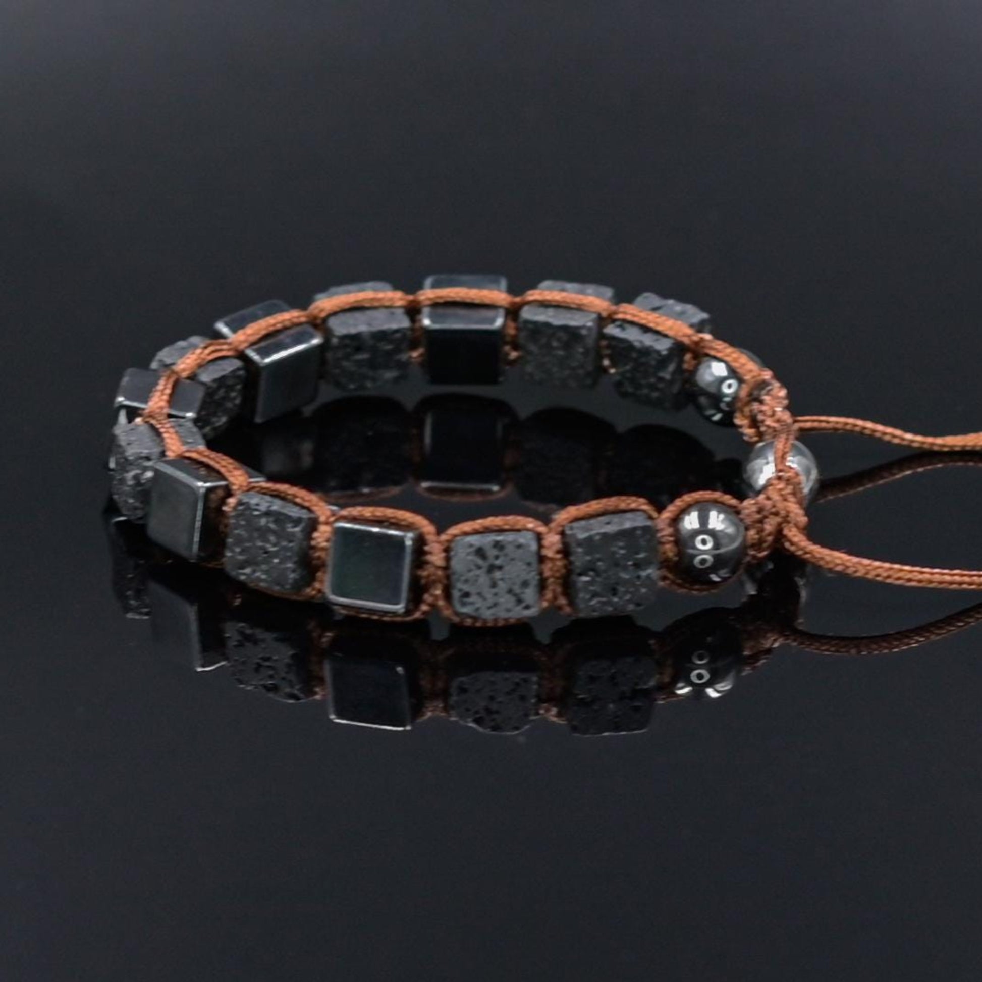 Men's Magnetic Hematite Bracelet Cube Beads Bracelet Lava Stone Bracelet Gifts for Men Volcanic Lava Rock Bracelet Square Hematite Bracelet - Shamballa Bracelet - Mantra Bracelet  -  Yoga Bracelet -  Birthstone Bracelet - Gemstone Bracelet Men - Chakra Bracelet - Macrame Bracelet - Healing Bracelet - Gift for Father - Gift For Men - Valinde
