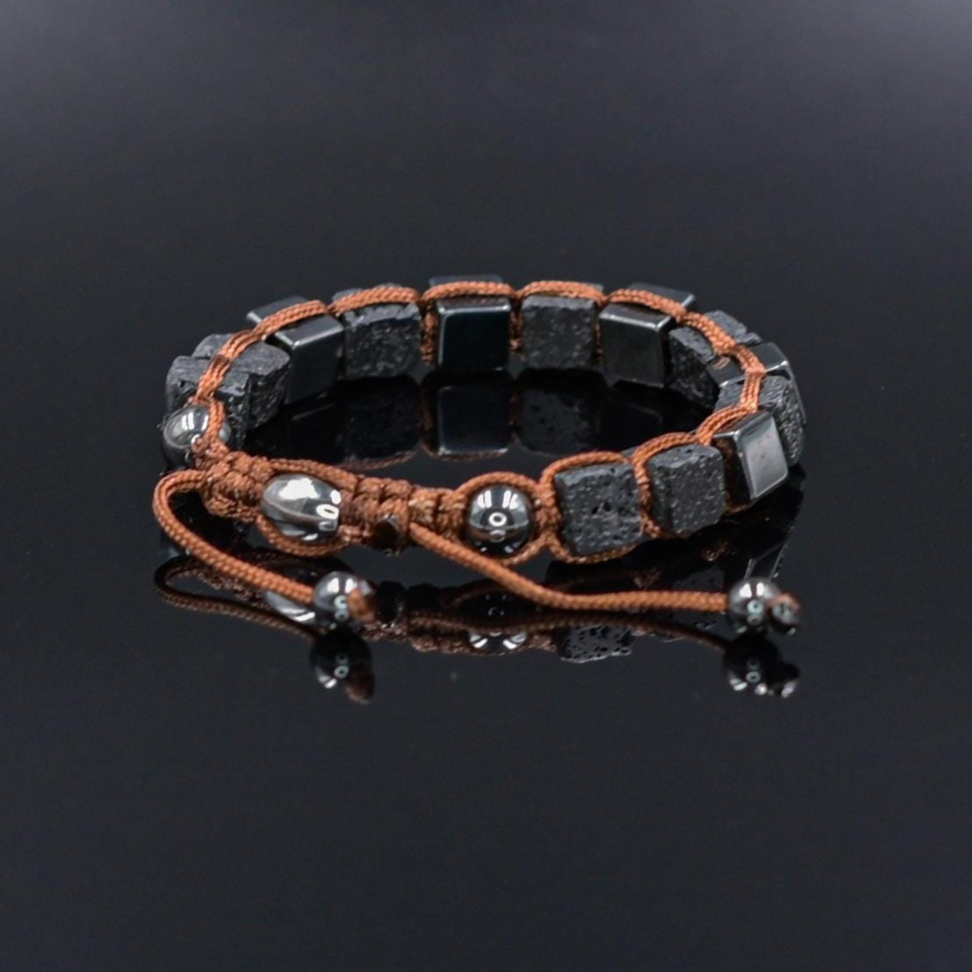 Men's Magnetic Hematite Bracelet Cube Beads Bracelet Lava Stone Bracelet Gifts for Men Volcanic Lava Rock Bracelet Square Hematite Bracelet - Shamballa Bracelet - Mantra Bracelet  -  Yoga Bracelet -  Birthstone Bracelet - Gemstone Bracelet Men - Chakra Bracelet - Macrame Bracelet - Healing Bracelet - Gift for Father - Gift For Men - Valinde
