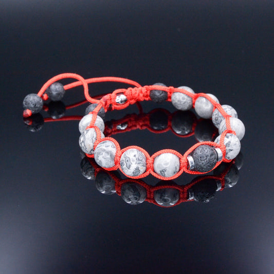 Jasper Bead Bracelet Men's Bracelet Adjustable Bracelet Gemstone Bead Bracelet Macramé Bracelet Gift for Men Stone Bead Bracelet  - Shamballa Bracelet - Mantra Bracelet  -  Birthstone Bracelet - Gemstone Bracelet Men - Chakra Bracelet - Macrame Bracelet - Healing Bracelet - Valinde