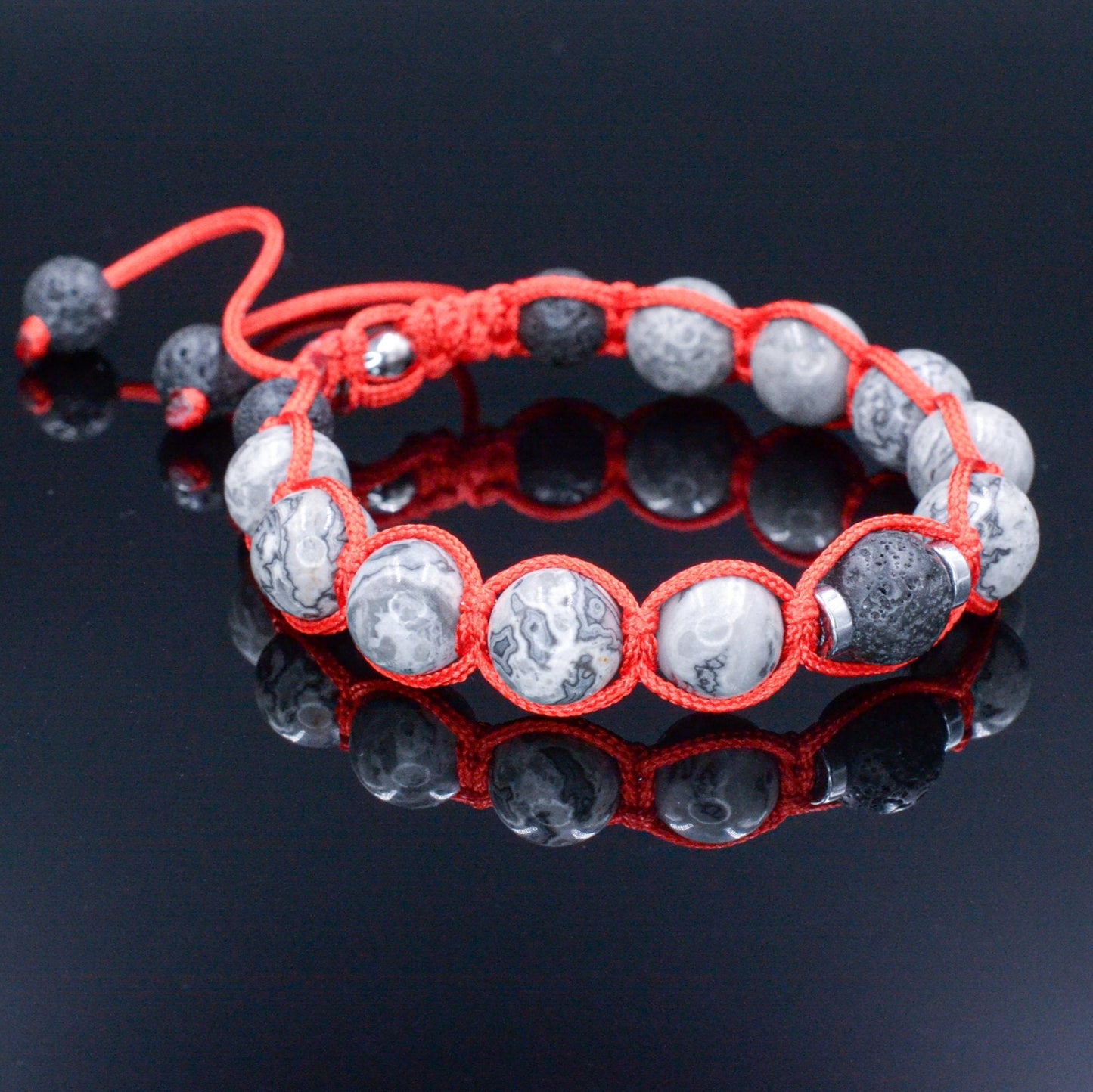 Jasper Bead Bracelet Men's Bracelet Adjustable Bracelet Gemstone Bead Bracelet Macramé Bracelet Gift for Men Stone Bead Bracelet  - Shamballa Bracelet - Mantra Bracelet  -  Birthstone Bracelet - Gemstone Bracelet Men - Chakra Bracelet - Macrame Bracelet - Healing Bracelet - Valinde