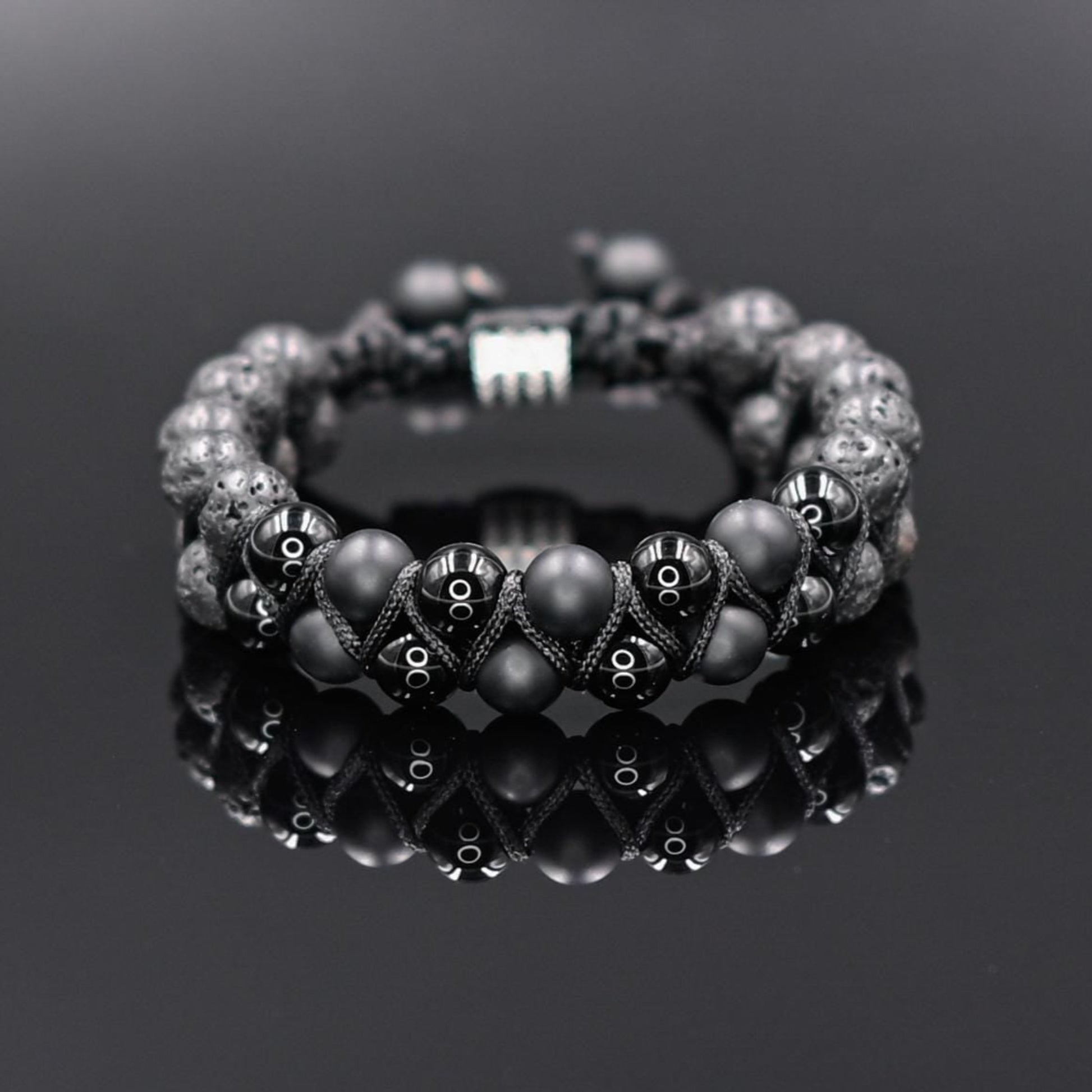 Double Stone Bracelet Men's Agate Bracelet Beaded Bracelet Lava Stone Bracelet Gift for Men Gemstone Bracelet Onyx Macrame Bracelet- Shamballa Bracelet - Mantra Bracelet  -  Yoga Bracelet -  Birthstone Bracelet - Gemstone Bracelet Men - Chakra Bracelet - Macrame Bracelet - Healing Bracelet - Gift for Father - Gift For Men - Valinde

