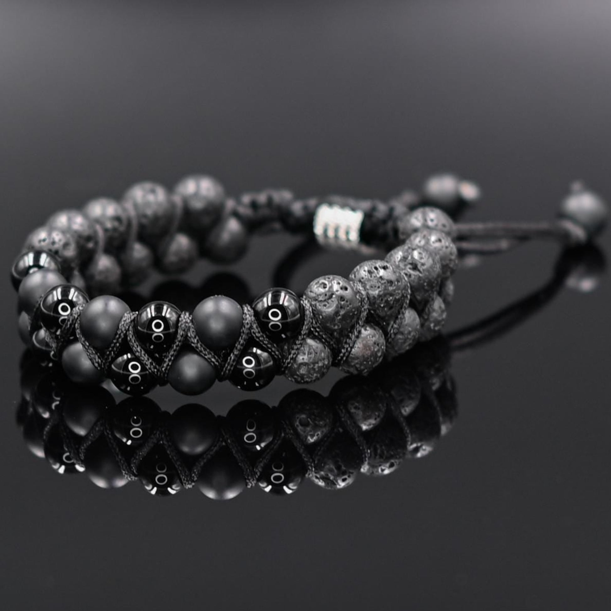 Double Stone Bracelet Men's Agate Bracelet Beaded Bracelet Lava Stone Bracelet Gift for Men Gemstone Bracelet Onyx Macrame Bracelet- Shamballa Bracelet - Mantra Bracelet  -  Yoga Bracelet -  Birthstone Bracelet - Gemstone Bracelet Men - Chakra Bracelet - Macrame Bracelet - Healing Bracelet - Gift for Father - Gift For Men - Valinde
