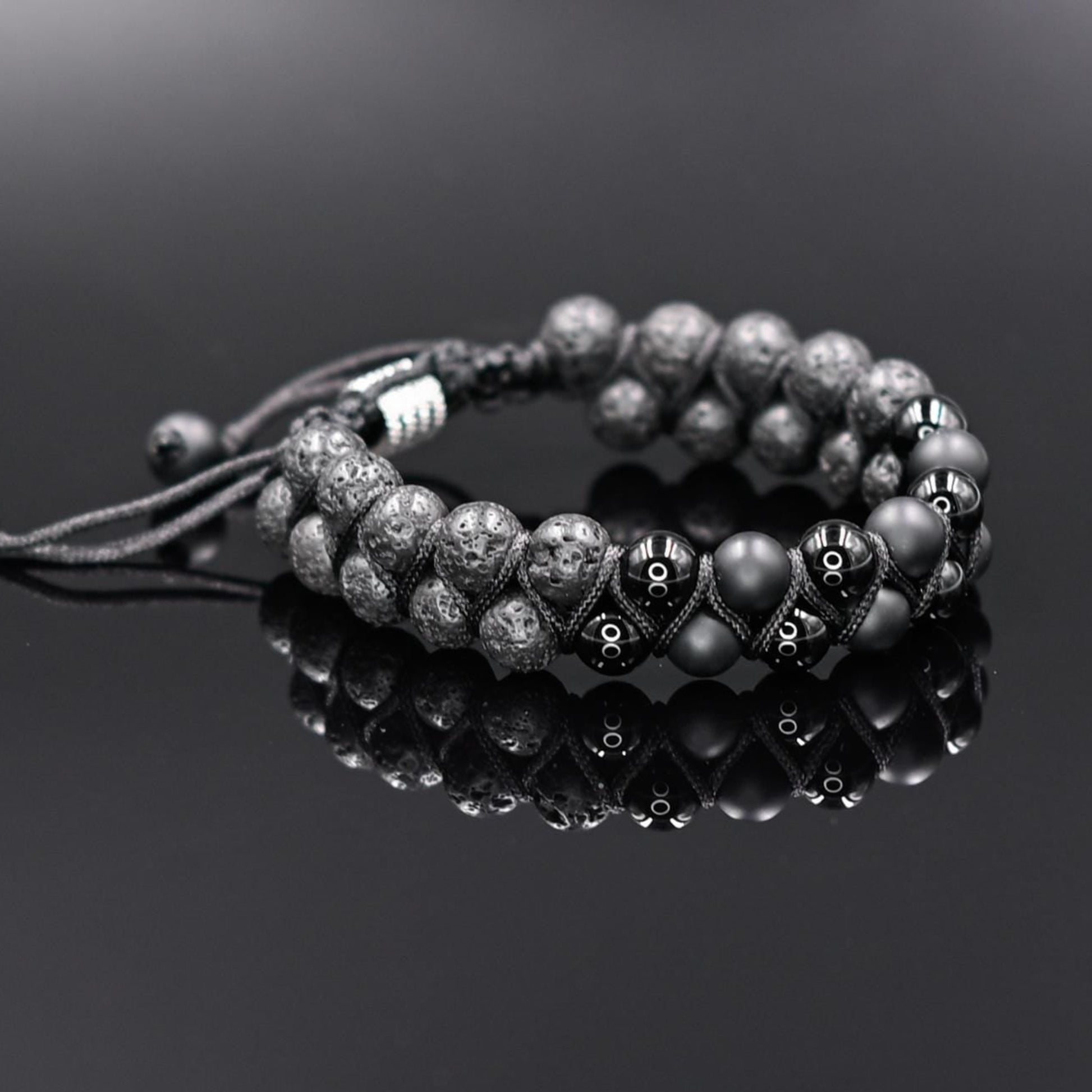 Double Stone Bracelet Men's Agate Bracelet Beaded Bracelet Lava Stone Bracelet Gift for Men Gemstone Bracelet Onyx Macrame Bracelet- Shamballa Bracelet - Mantra Bracelet  -  Yoga Bracelet -  Birthstone Bracelet - Gemstone Bracelet Men - Chakra Bracelet - Macrame Bracelet - Healing Bracelet - Gift for Father - Gift For Men - Valinde
