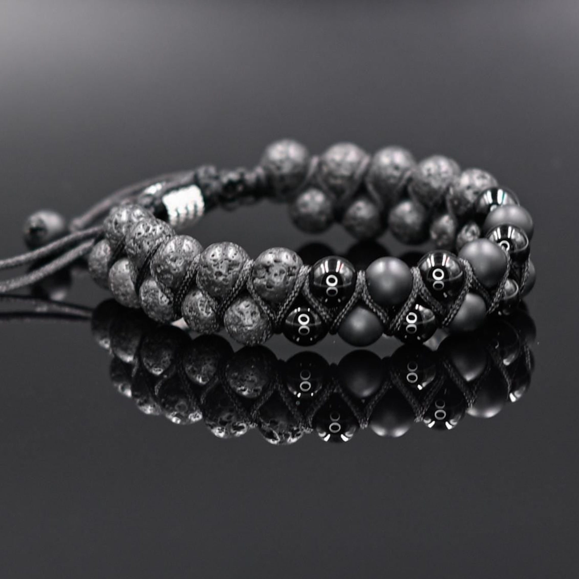 Double Stone Bracelet Men's Agate Bracelet Beaded Bracelet Lava Stone Bracelet Gift for Men Gemstone Bracelet Onyx Macrame Bracelet- Shamballa Bracelet - Mantra Bracelet  -  Yoga Bracelet -  Birthstone Bracelet - Gemstone Bracelet Men - Chakra Bracelet - Macrame Bracelet - Healing Bracelet - Gift for Father - Gift For Men - Valinde
