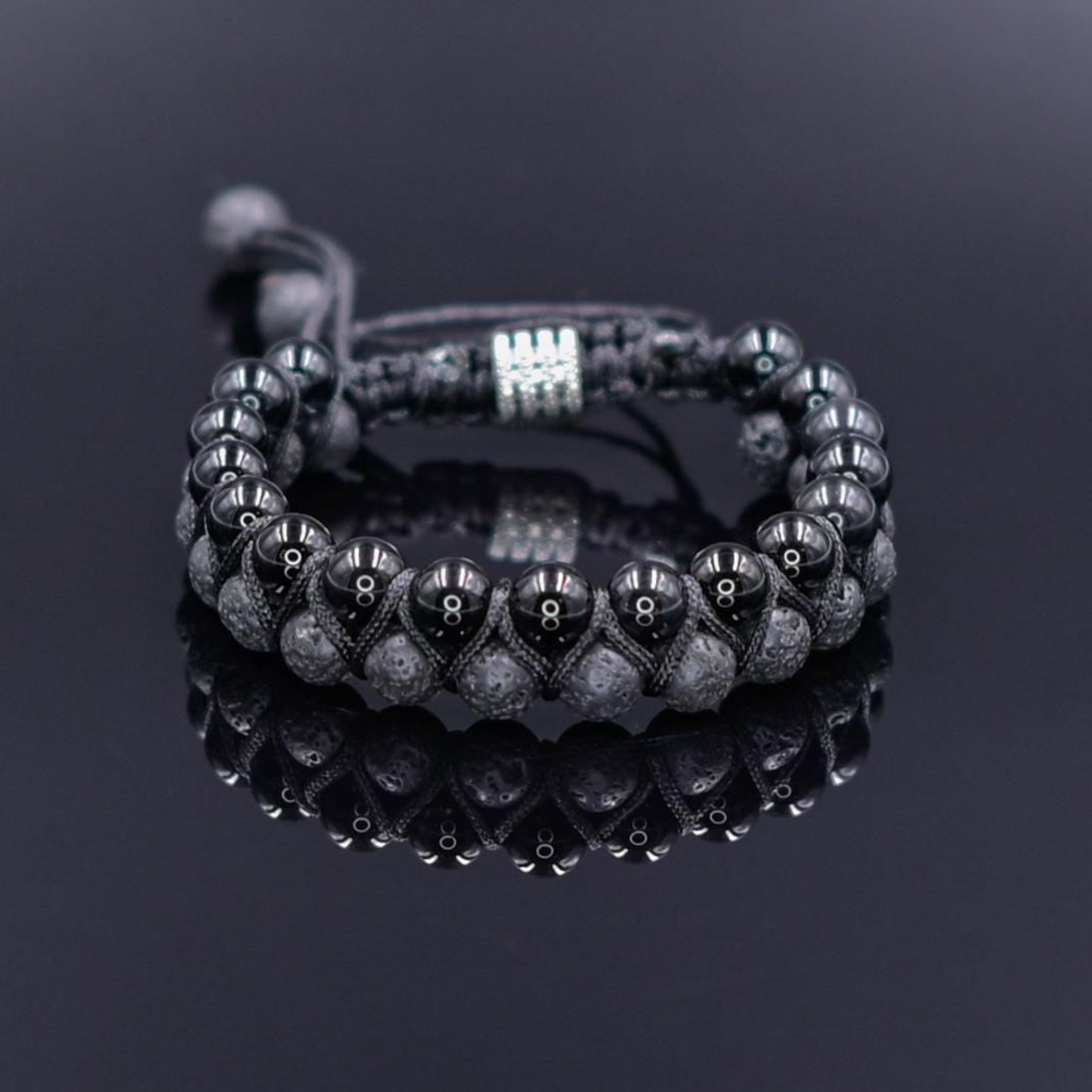 Black Agate Bead Bracelet Men's Double Bracelet Lava Stone Bracelet Gift for Men Macrame Bracelet Stone Adjustable Bracelet Christmas Gift  Gemstone Bracelet Gift for Men  Adjustable Bracelet for Men - Shamballa Bracelet - Mantra Bracelet  -  Yoga Bracelet -  Birthstone Bracelet - Gemstone Bracelet Men - Chakra Bracelet - Macrame Bracelet - Healing Bracelet - Gift for Father - Gift For Men - Valinde
