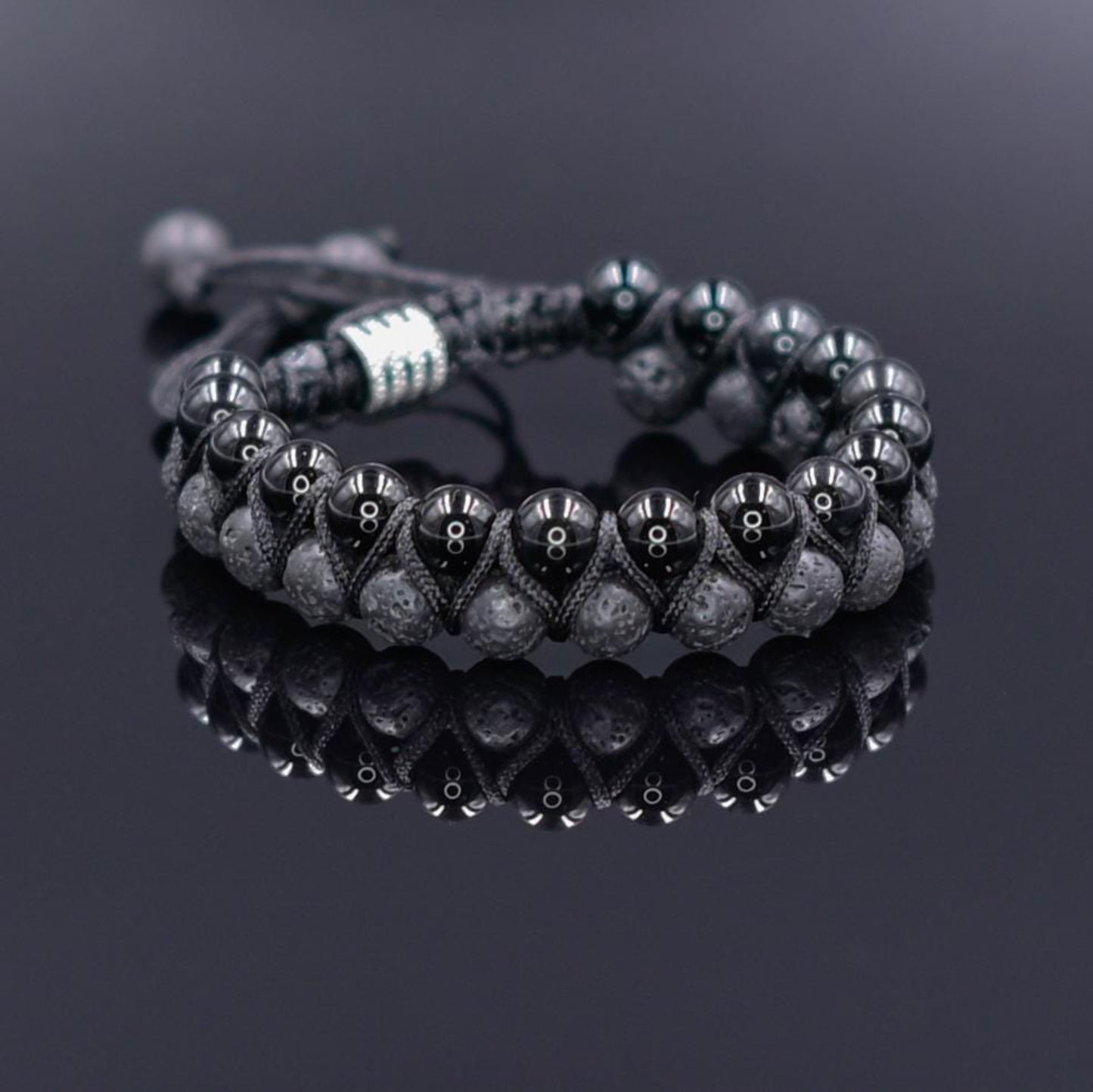 Black Agate Bead Bracelet Men's Double Bracelet Lava Stone Bracelet Gift for Men Macrame Bracelet Stone Adjustable Bracelet Christmas Gift  Gemstone Bracelet Gift for Men  Adjustable Bracelet for Men - Shamballa Bracelet - Mantra Bracelet  -  Yoga Bracelet -  Birthstone Bracelet - Gemstone Bracelet Men - Chakra Bracelet - Macrame Bracelet - Healing Bracelet - Gift for Father - Gift For Men - Valinde
