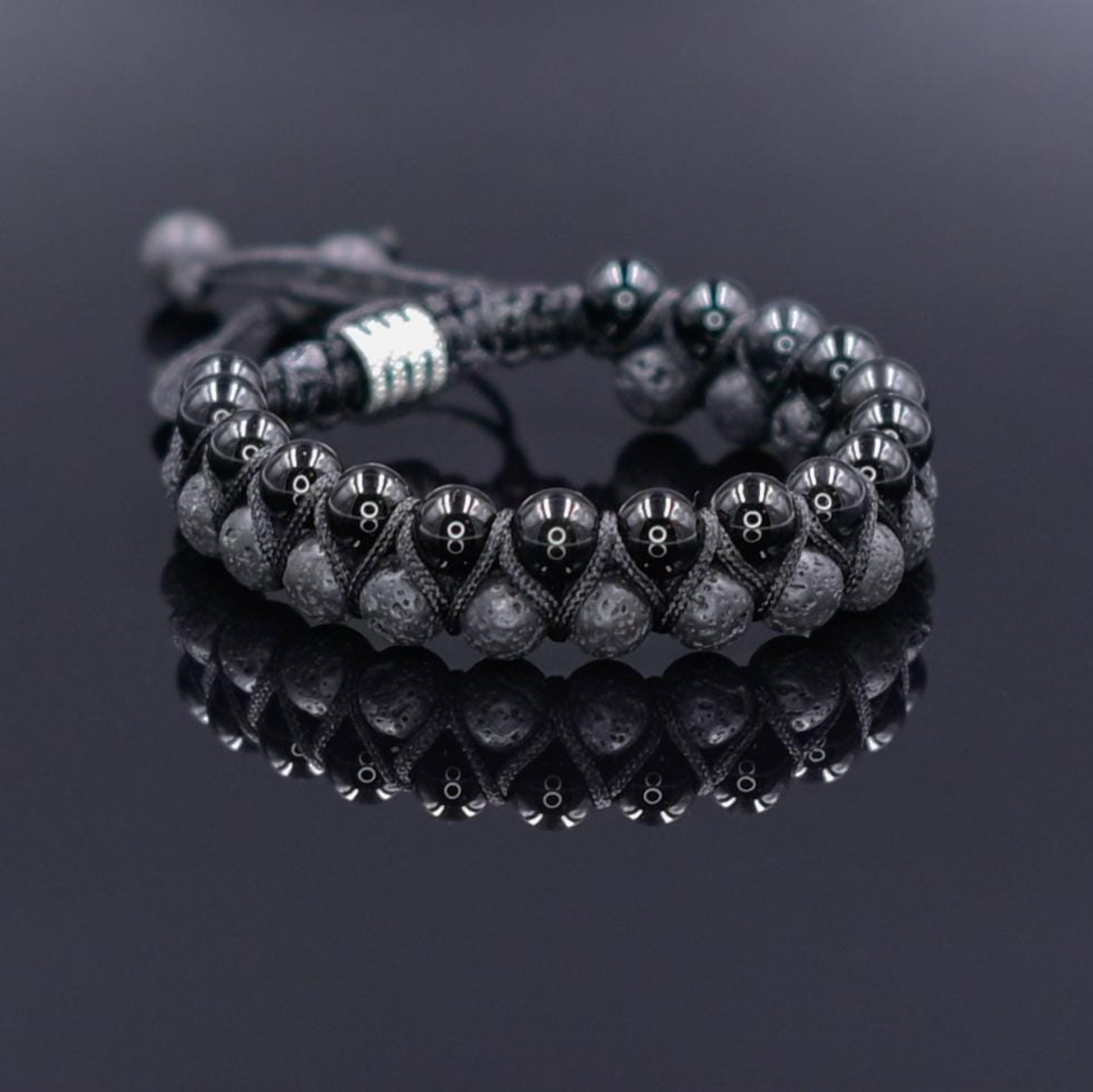 Black Agate Bead Bracelet Men's Double Bracelet Lava Stone Bracelet Gift for Men Macrame Bracelet Stone Adjustable Bracelet Christmas Gift  Gemstone Bracelet Gift for Men  Adjustable Bracelet for Men - Shamballa Bracelet - Mantra Bracelet  -  Yoga Bracelet -  Birthstone Bracelet - Gemstone Bracelet Men - Chakra Bracelet - Macrame Bracelet - Healing Bracelet - Gift for Father - Gift For Men - Valinde
