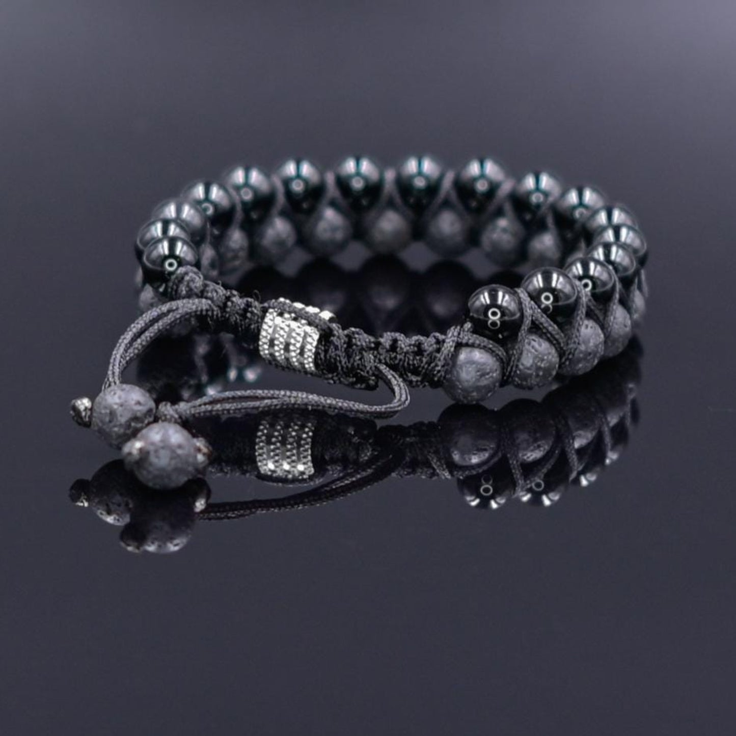 Black Agate Bead Bracelet Men's Double Bracelet Lava Stone Bracelet Gift for Men Macrame Bracelet Stone Adjustable Bracelet Christmas Gift  Gemstone Bracelet Gift for Men  Adjustable Bracelet for Men - Shamballa Bracelet - Mantra Bracelet  -  Yoga Bracelet -  Birthstone Bracelet - Gemstone Bracelet Men - Chakra Bracelet - Macrame Bracelet - Healing Bracelet - Gift for Father - Gift For Men - Valinde
