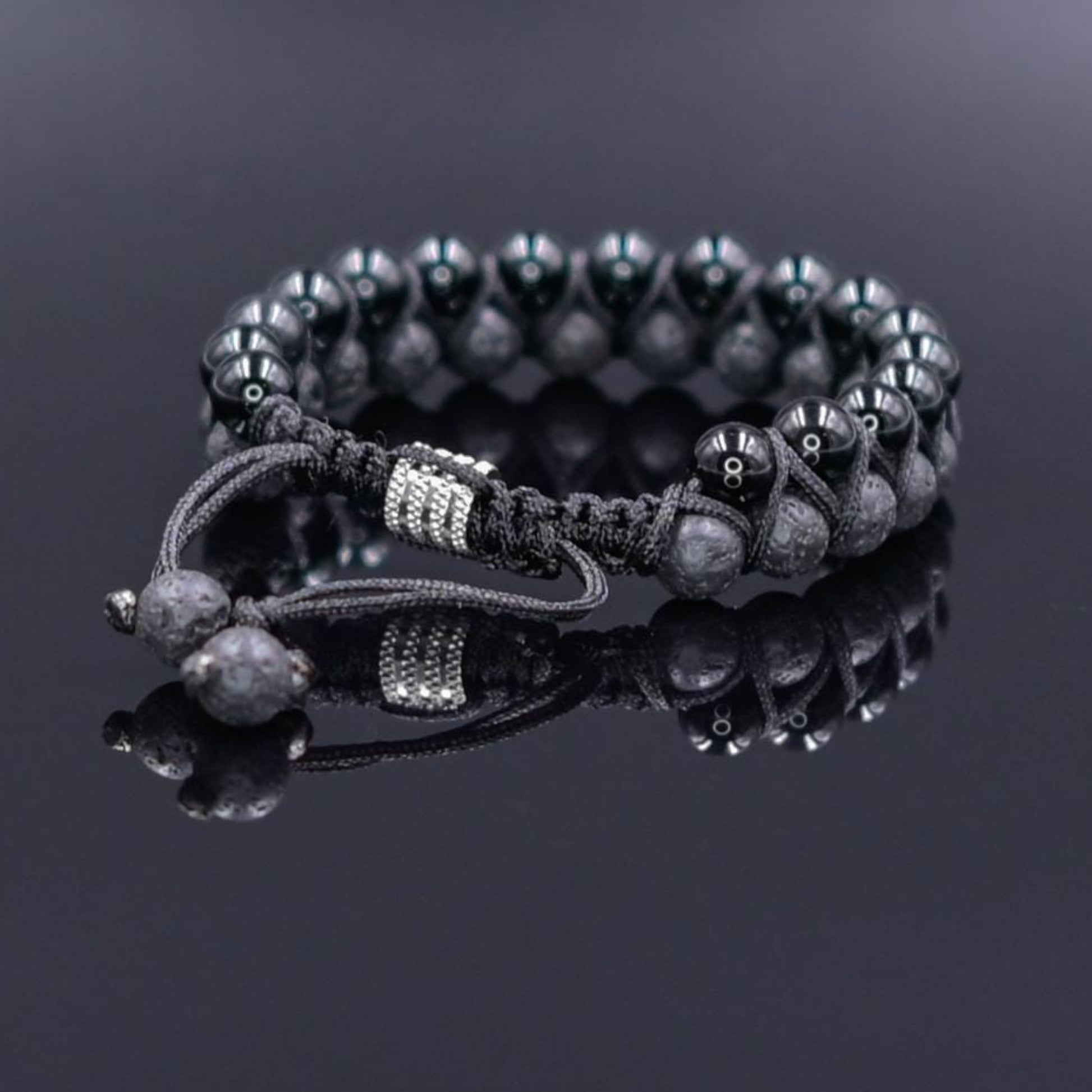 Black Agate Bead Bracelet Men's Double Bracelet Lava Stone Bracelet Gift for Men Macrame Bracelet Stone Adjustable Bracelet Christmas Gift  Gemstone Bracelet Gift for Men  Adjustable Bracelet for Men - Shamballa Bracelet - Mantra Bracelet  -  Yoga Bracelet -  Birthstone Bracelet - Gemstone Bracelet Men - Chakra Bracelet - Macrame Bracelet - Healing Bracelet - Gift for Father - Gift For Men - Valinde
