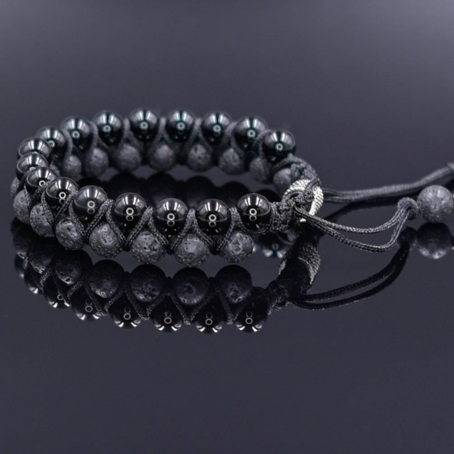 Black Agate Bead Bracelet Men's Double Bracelet Lava Stone Bracelet Gift for Men Macrame Bracelet Stone Adjustable Bracelet Christmas Gift  Gemstone Bracelet Gift for Men  Adjustable Bracelet for Men - Shamballa Bracelet - Mantra Bracelet  -  Yoga Bracelet -  Birthstone Bracelet - Gemstone Bracelet Men - Chakra Bracelet - Macrame Bracelet - Healing Bracelet - Gift for Father - Gift For Men - Valinde
