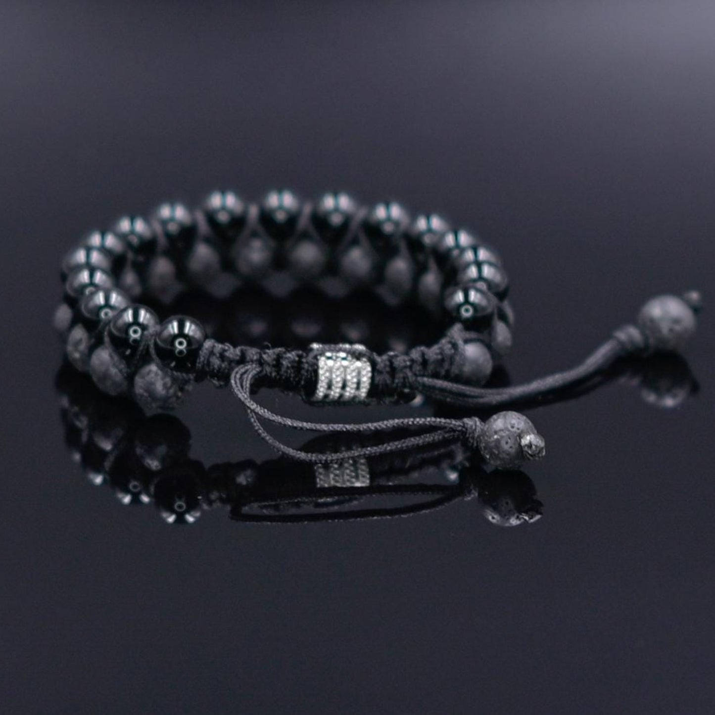Black Agate Bead Bracelet Men's Double Bracelet Lava Stone Bracelet Gift for Men Macrame Bracelet Stone Adjustable Bracelet Christmas Gift  Gemstone Bracelet Gift for Men  Adjustable Bracelet for Men - Shamballa Bracelet - Mantra Bracelet  -  Yoga Bracelet -  Birthstone Bracelet - Gemstone Bracelet Men - Chakra Bracelet - Macrame Bracelet - Healing Bracelet - Gift for Father - Gift For Men - Valinde
