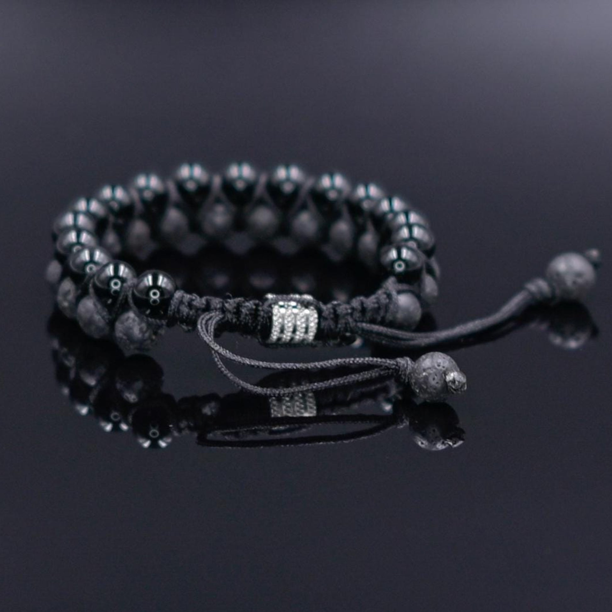 Black Agate Bead Bracelet Men's Double Bracelet Lava Stone Bracelet Gift for Men Macrame Bracelet Stone Adjustable Bracelet Christmas Gift  Gemstone Bracelet Gift for Men  Adjustable Bracelet for Men - Shamballa Bracelet - Mantra Bracelet  -  Yoga Bracelet -  Birthstone Bracelet - Gemstone Bracelet Men - Chakra Bracelet - Macrame Bracelet - Healing Bracelet - Gift for Father - Gift For Men - Valinde

