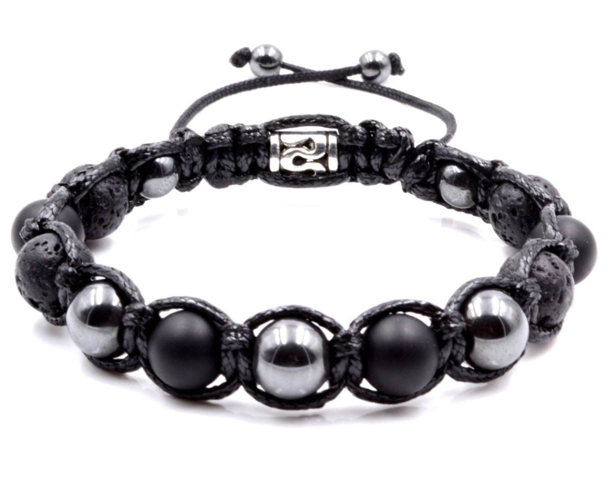 Men's Grey Hematite Bracelet Onyx Bracelet Lava Stone Beaded Bracelet Gemstone Bracelet Gift for Men Macrame Bracelet Stone Bracelet - Shamballa Bracelet - Mantra Bracelet  -  Yoga Bracelet -  Birthstone Bracelet - Gemstone Bracelet Men - Chakra Bracelet - Macrame Bracelet - Healing Bracelet - Gift for Father - Gift For Men - Valinde
