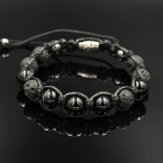 Men's Black Stone Bracelet Gemstone Bracelet Lava Stone Bead Bracelet Macramé Bracelet Agate Bracelet Bead Bracelet Men's Jewellery - Shamballa Bracelet - Mantra Bracelet  -  Yoga Bracelet -  Birthstone Bracelet - Gemstone Bracelet Men - Chakra Bracelet - Macrame Bracelet - Healing Bracelet - Gift for Father - Gift For Men - Valinde
