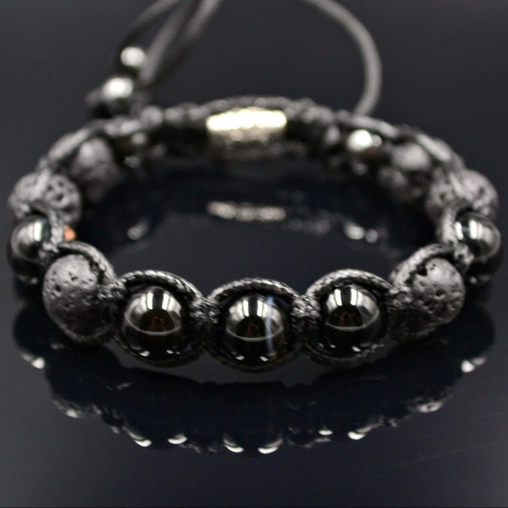 Men's Black Stone Bracelet Gemstone Bracelet Lava Stone Bead Bracelet Macramé Bracelet Agate Bracelet Bead Bracelet Men's Jewellery - Shamballa Bracelet - Mantra Bracelet  -  Yoga Bracelet -  Birthstone Bracelet - Gemstone Bracelet Men - Chakra Bracelet - Macrame Bracelet - Healing Bracelet - Gift for Father - Gift For Men - Valinde
