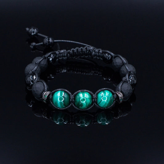 Genuine Malachite Bracelet for Men - Men's Black Onyx Agate Bracelet - Adjustable Macrame Bracelet - Gift for Men - Christmas Gift for Men- Shamballa Bracelet - Birthstone Bracelet - Gemstone Bracelet Men - Chakra Bracelet - Macrame Bracelet - Healing Bracelet - Valinde - Shamballa Bracelet - Birthstone Bracelet - Gemstone Bracelet Men - Chakra Bracelet - Macrame Bracelet - Healing Bracelet - Valinde